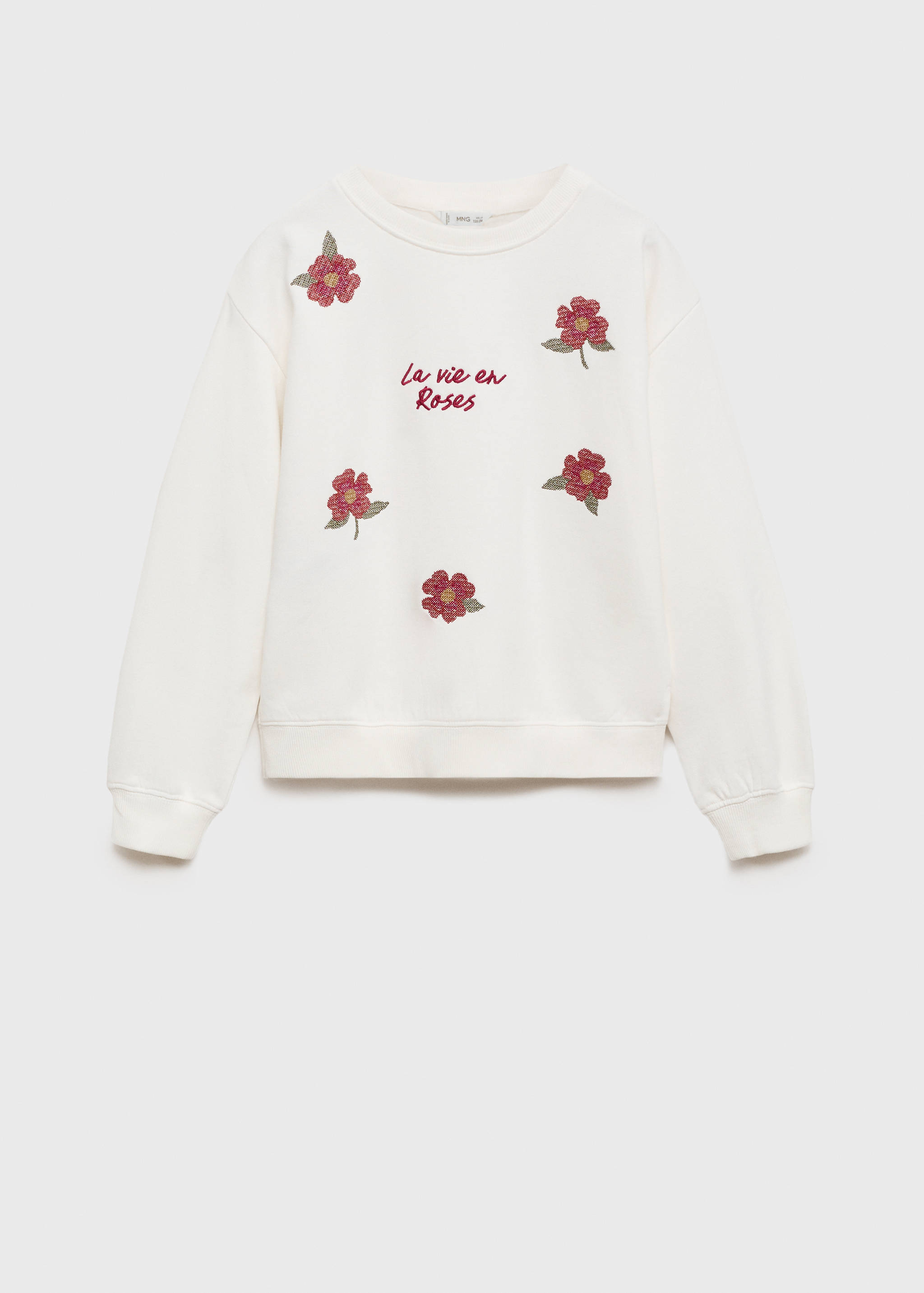 Sweatshirt met bloemborduursel - Artikel zonder model