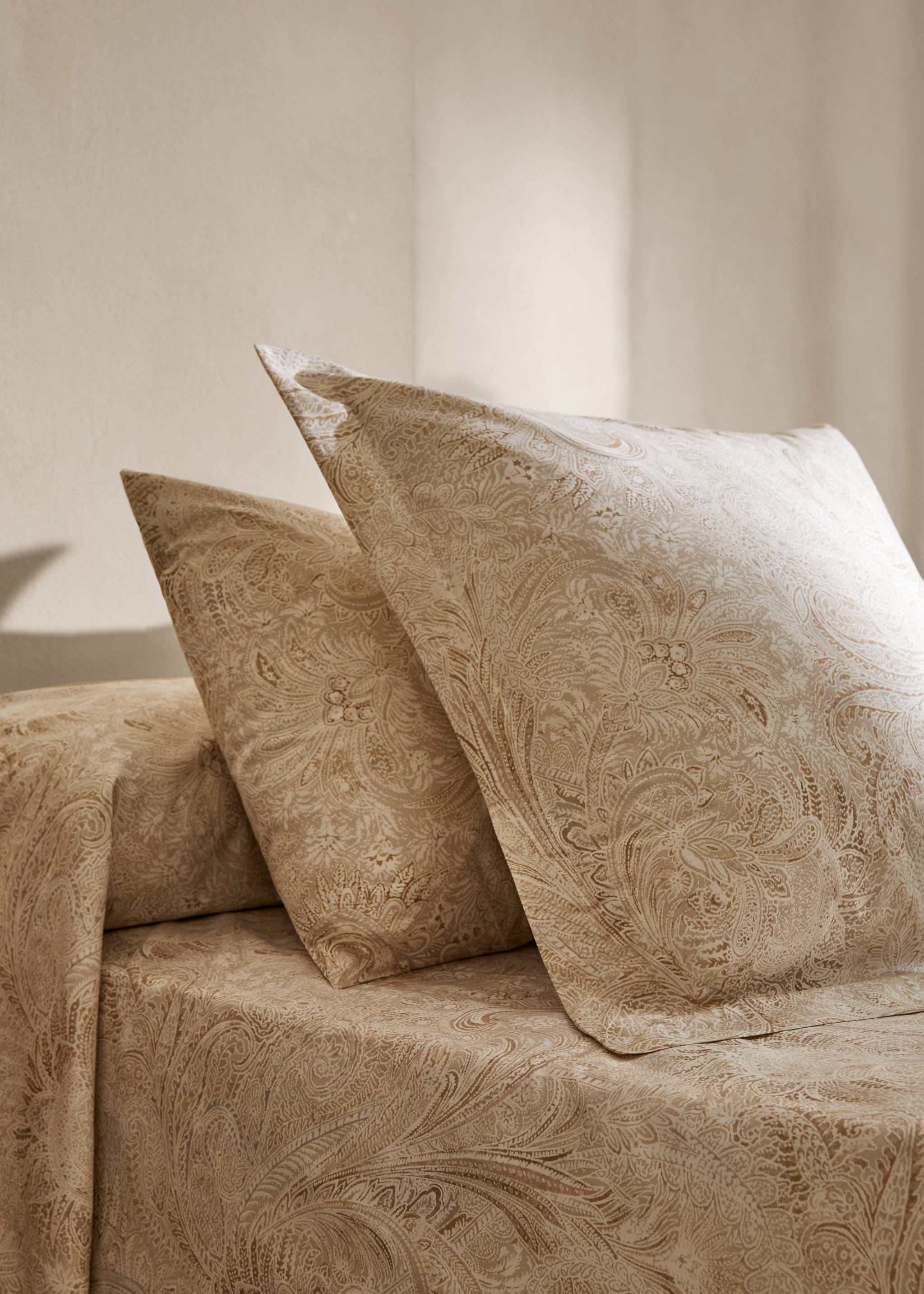 Percale cotton Paisley-print pillowcase 45x110cm - General plane
