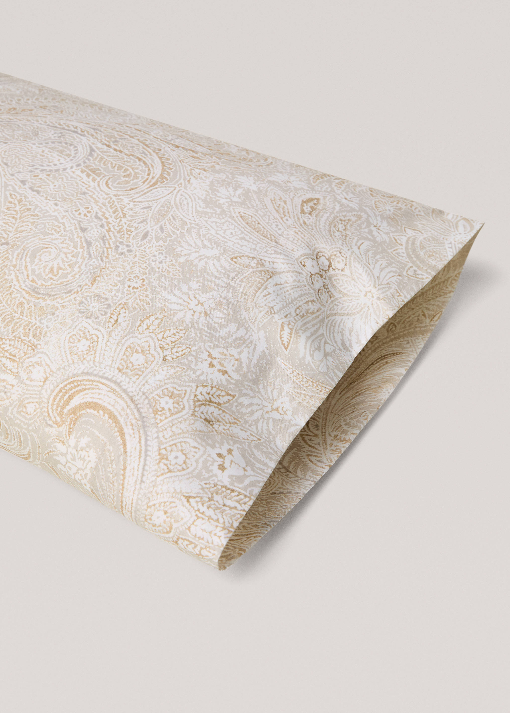 Percale cotton Paisley-print pillowcase 45x110cm - Details of the article 1
