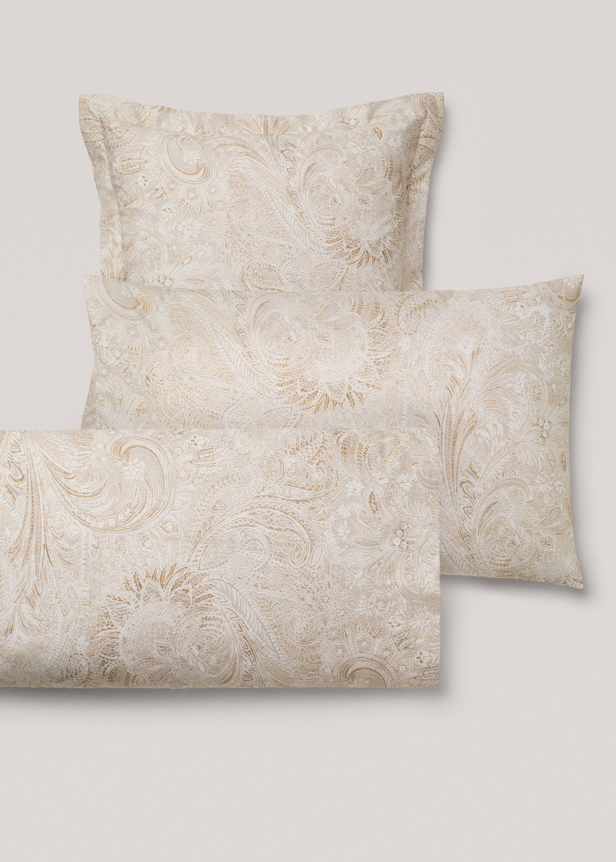 Percale cotton Paisley-print pillowcase 45x110cm - Details of the article 3