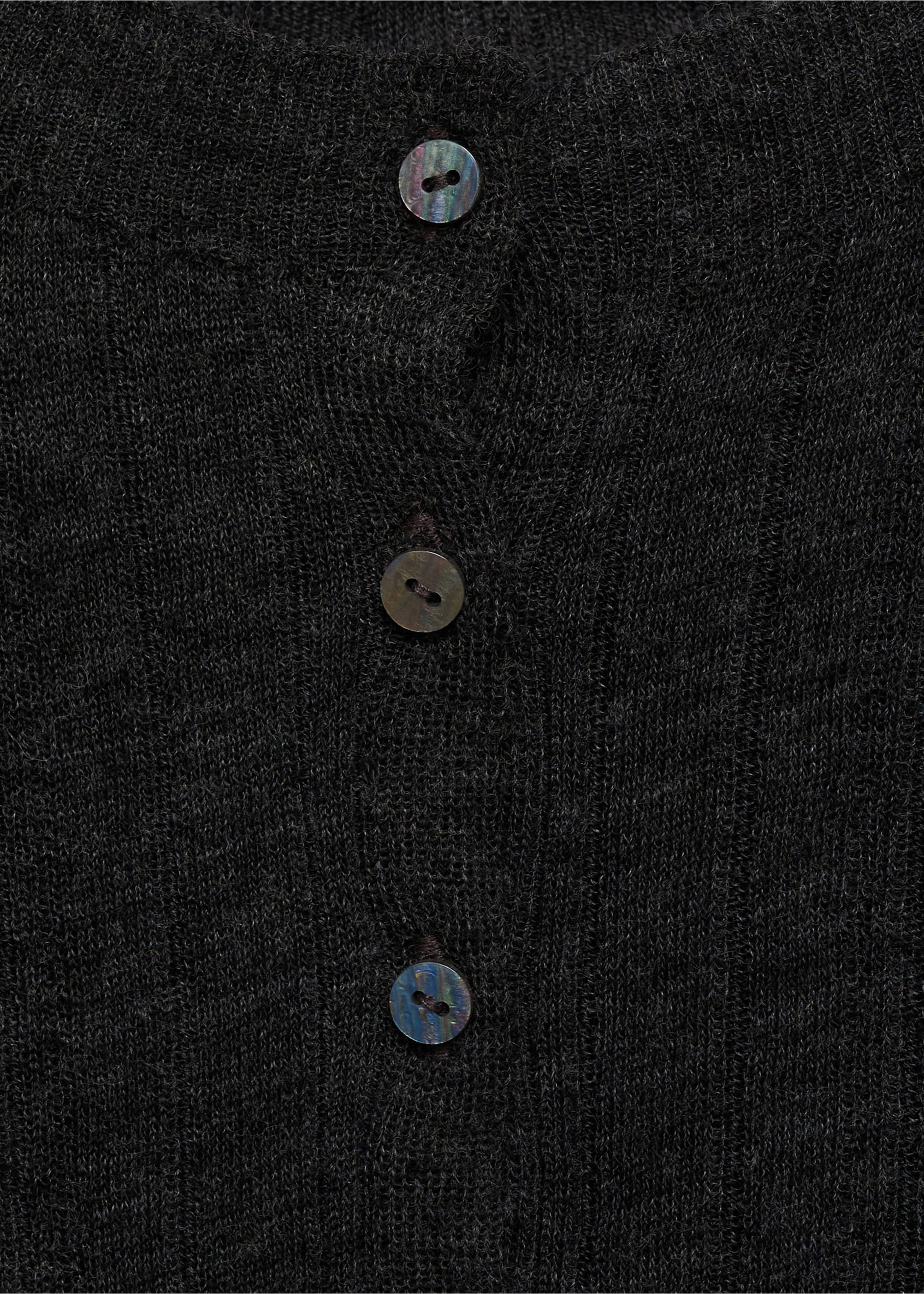 Strickjacke mit Knöpfen - Detail des Artikels 8, Dunkelgrau meliert. Ref: 77037714-00.