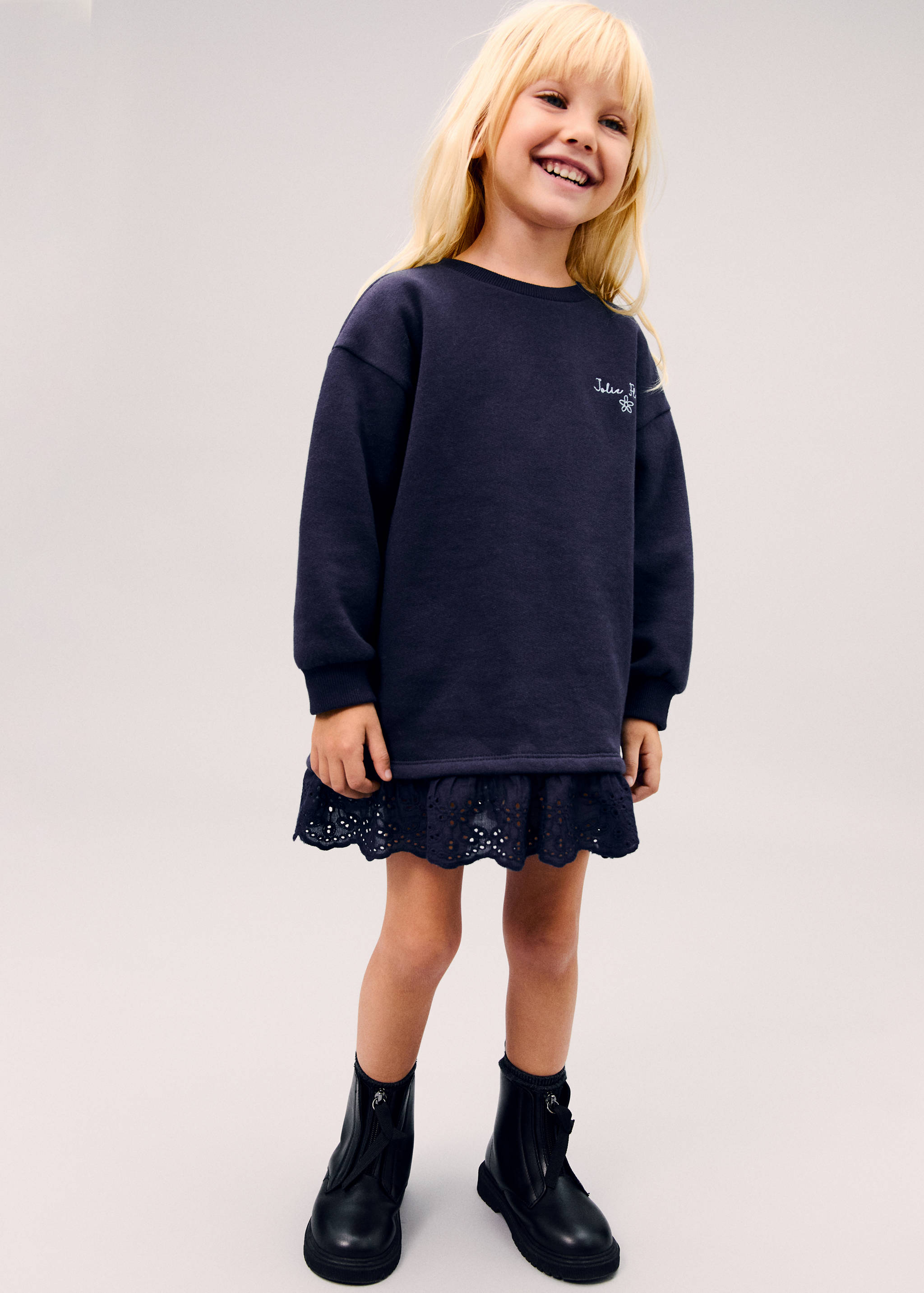 Vestido de sweatshirt bordado - Pormenor do artigo 5