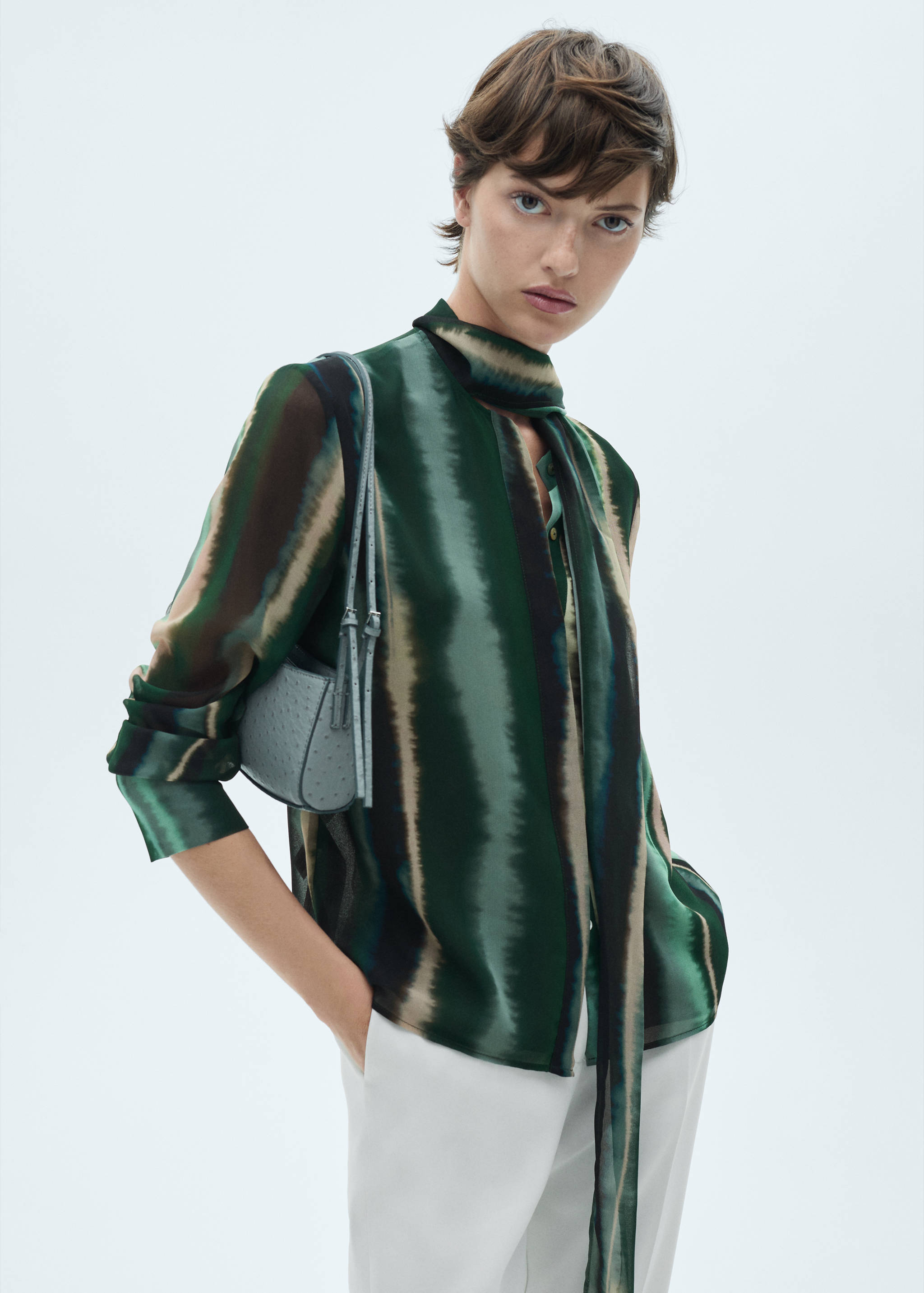 Bow printed blouse - Medium plane