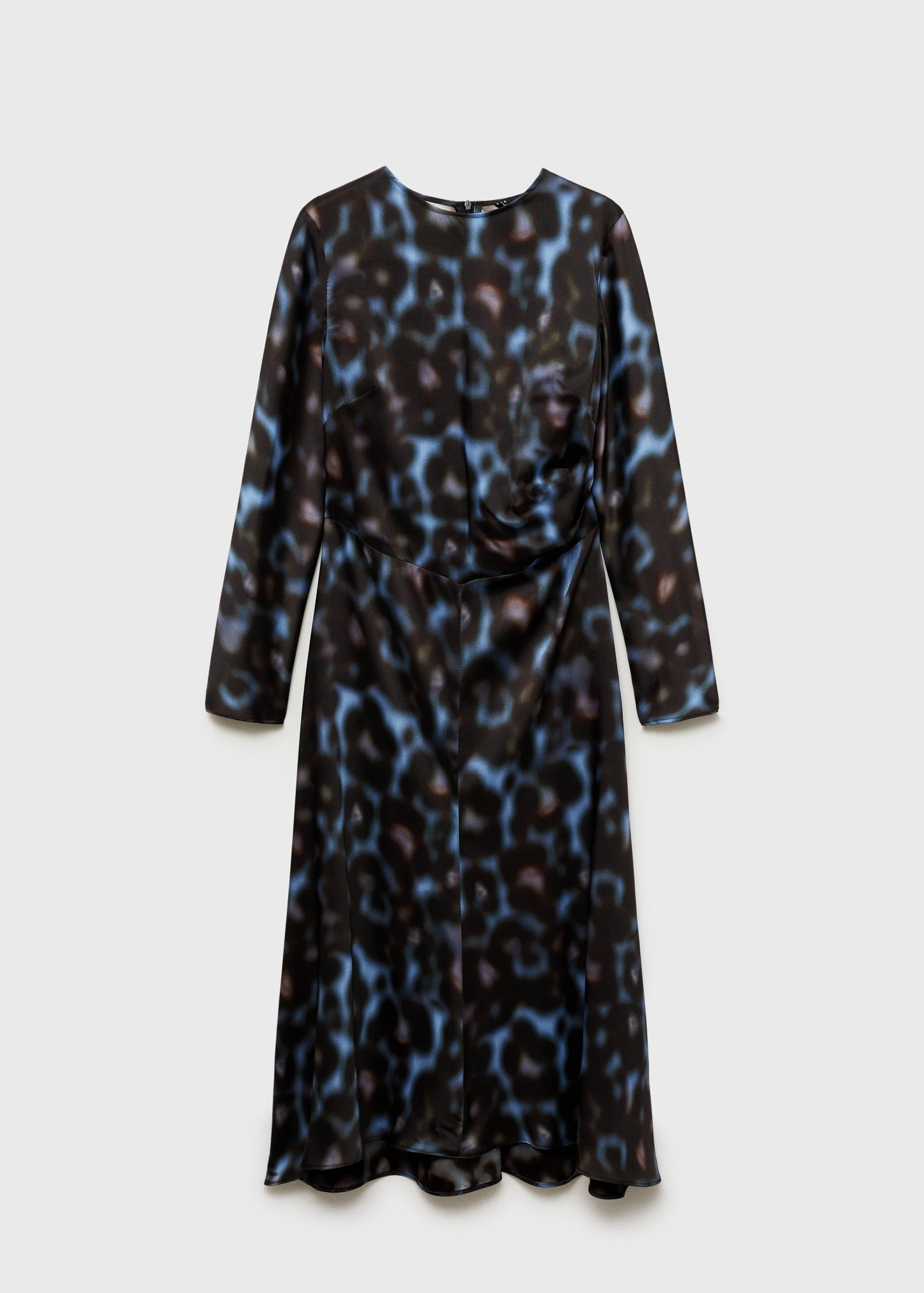 Printed draped satin dress - Article without model