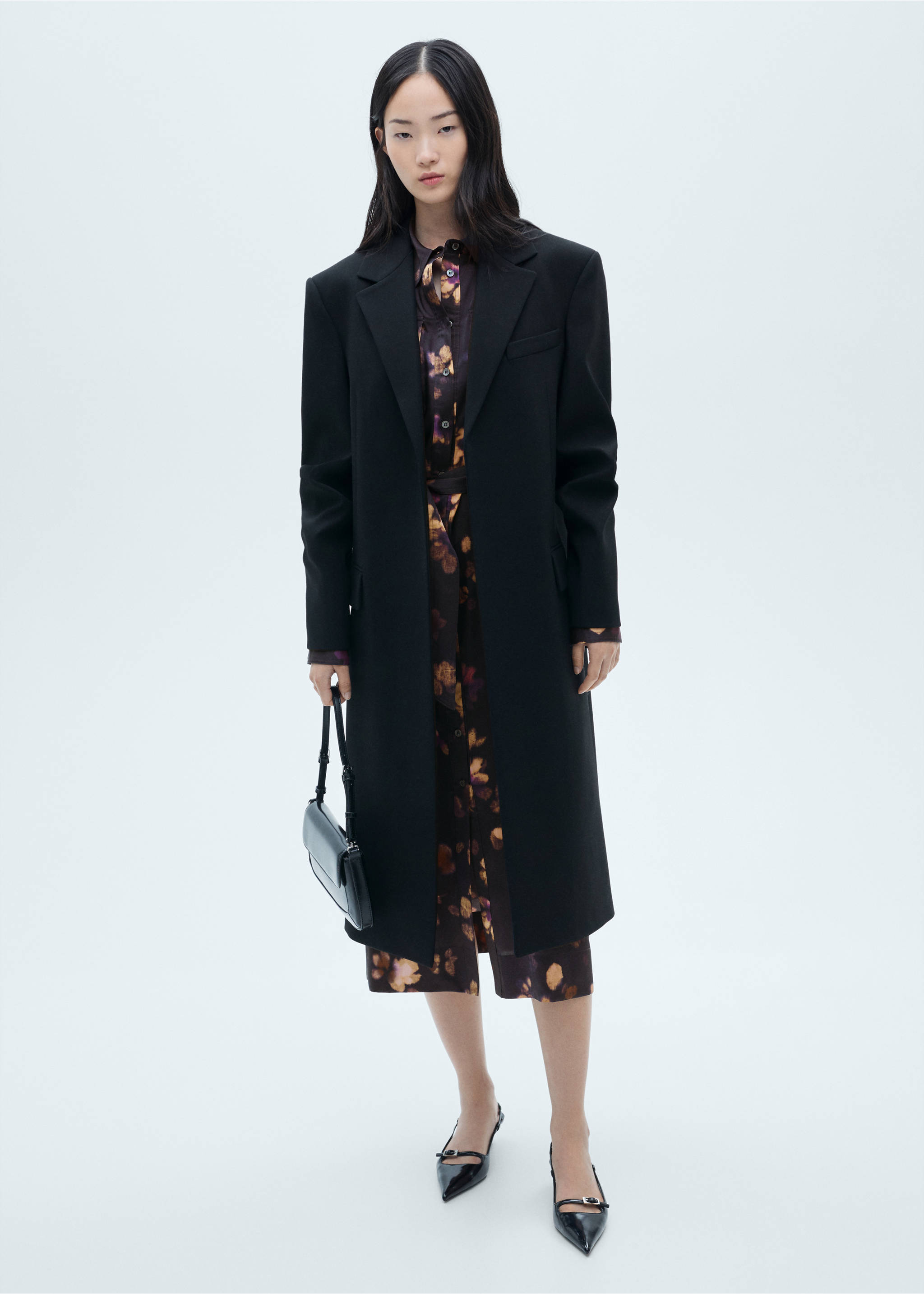 Košilové šaty s potiskem - Celkový náhled, Purpurová. Ref: 77037721-00.