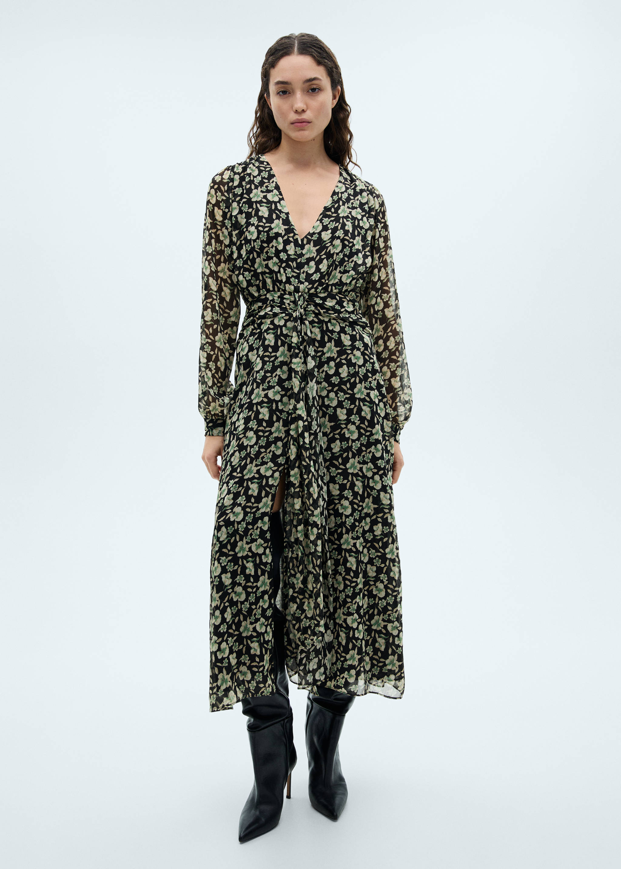 Chiffonkleid mit Blumenmuster - Allgemeine Ansicht