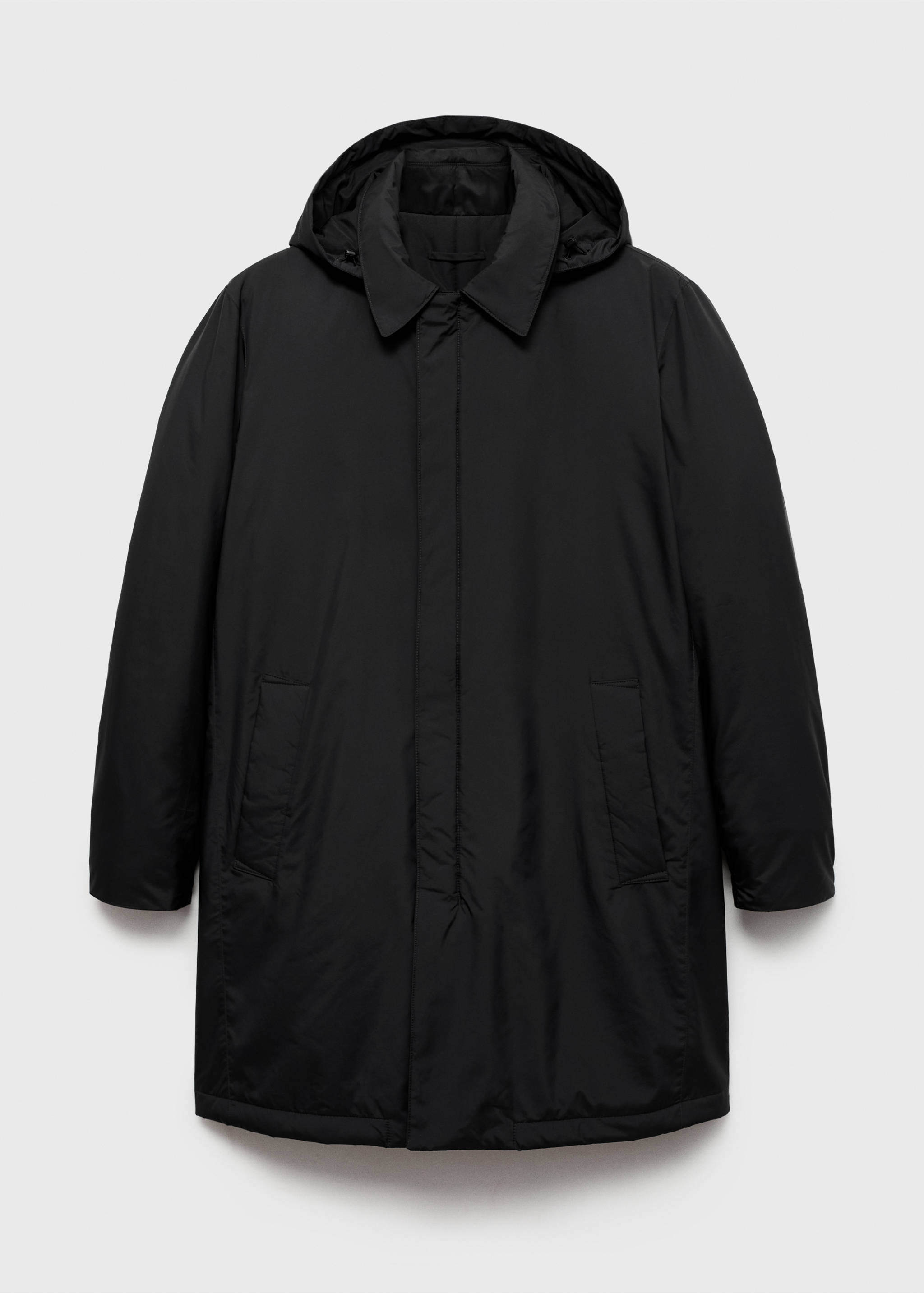 Water-repellent quilted parka - Article without model, Black. Ref: 77037912-00.