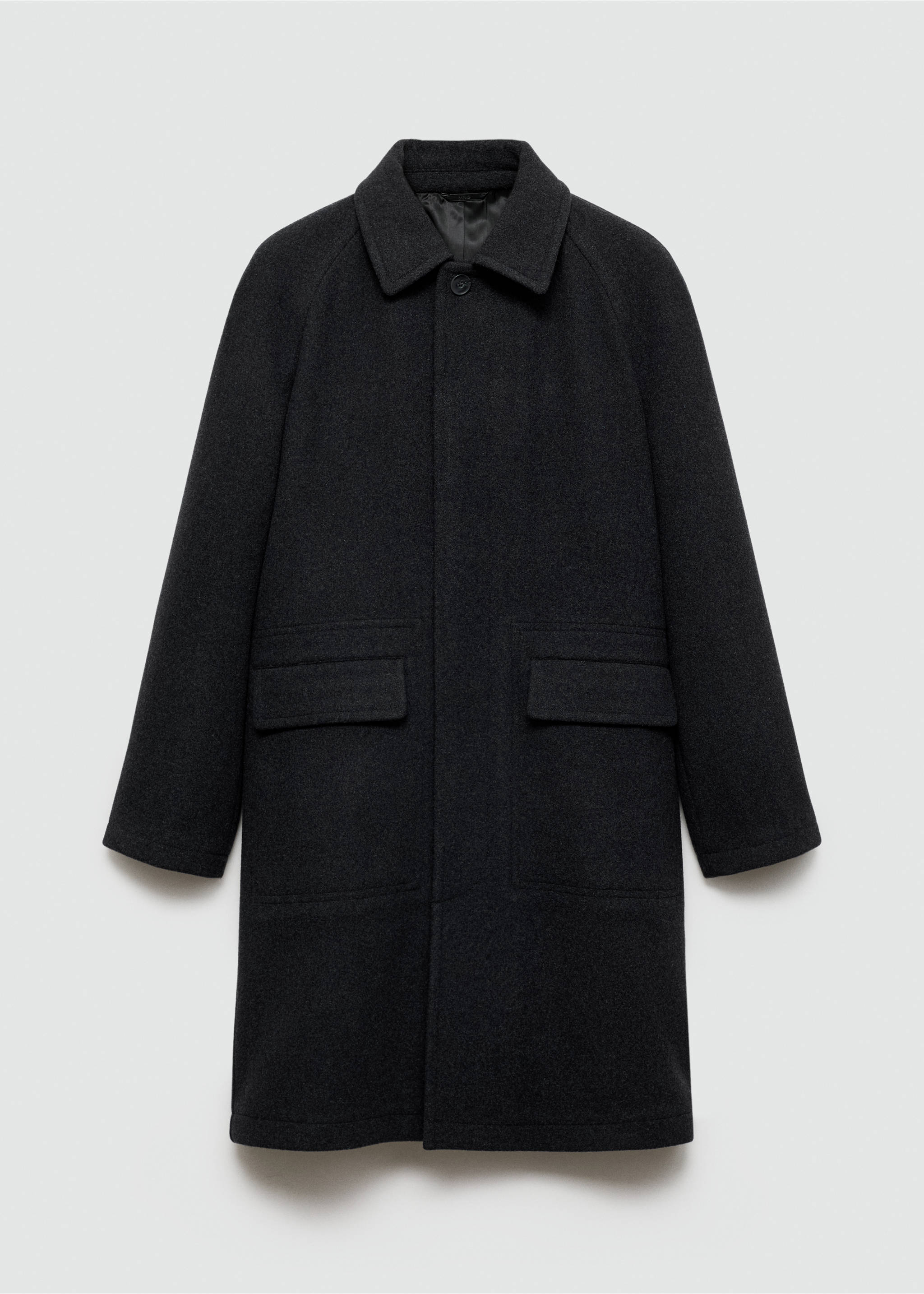 Pocketed wool coat - Article without model, Charcoal. Ref: 77037914-00.