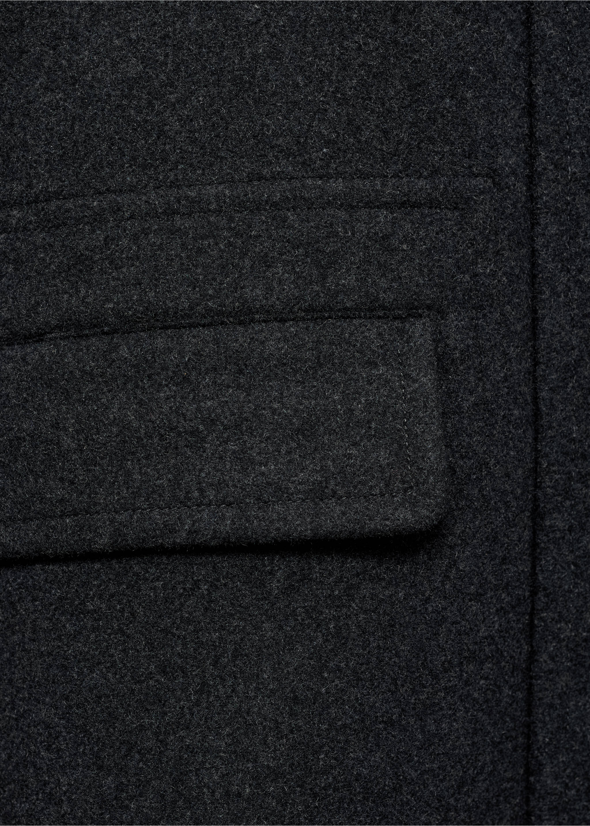 Pocketed wool coat - Details of the article 0, Charcoal. Ref: 77037914-00.