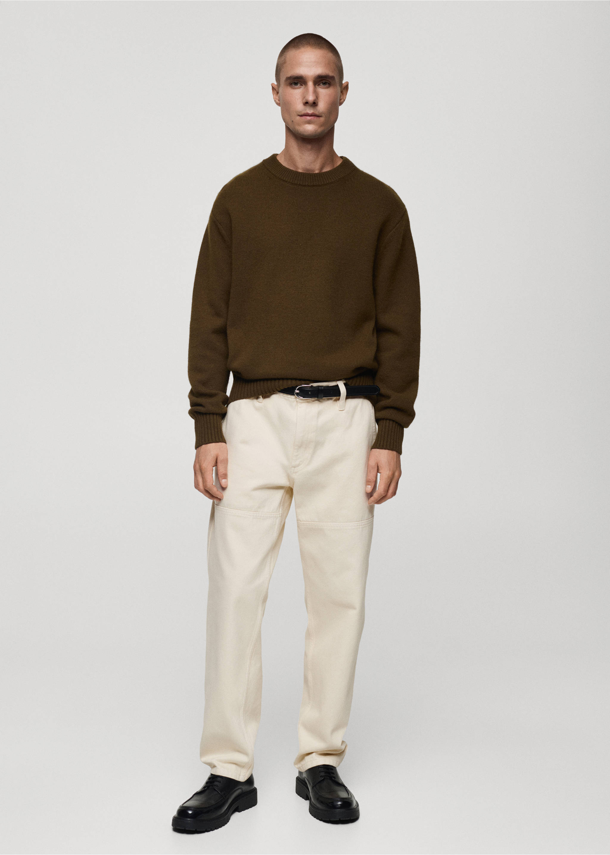 Jeans regular fit detalle costura - Plano general, Crudo. Ref: 77037915-00.