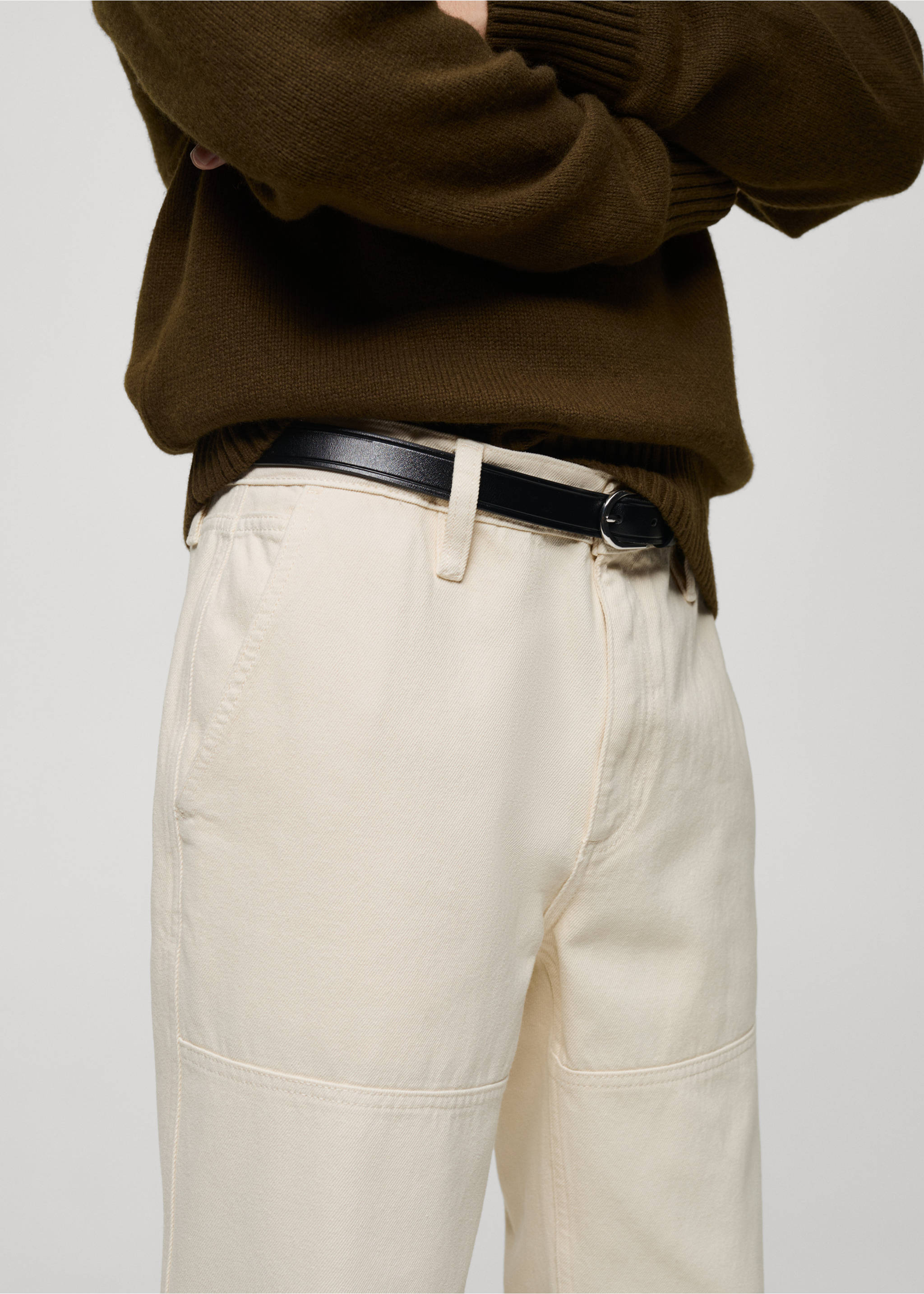 Jeans regular fit detalle costura - Detalle del artículo 1, Crudo. Ref: 77037915-00.