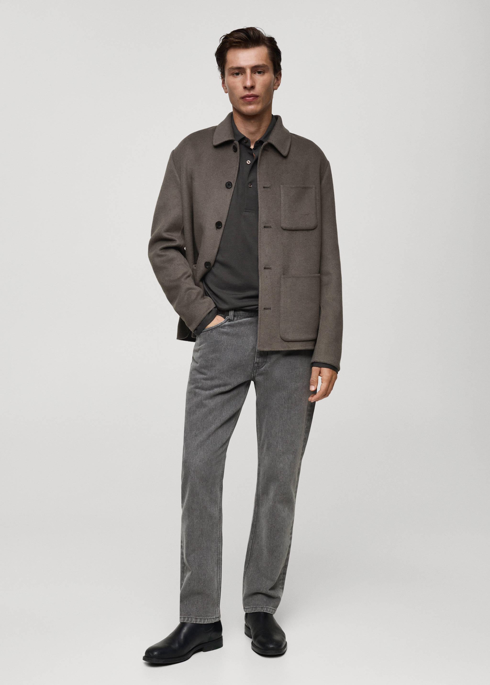 Jean slim-fit délavé gris - Plan général