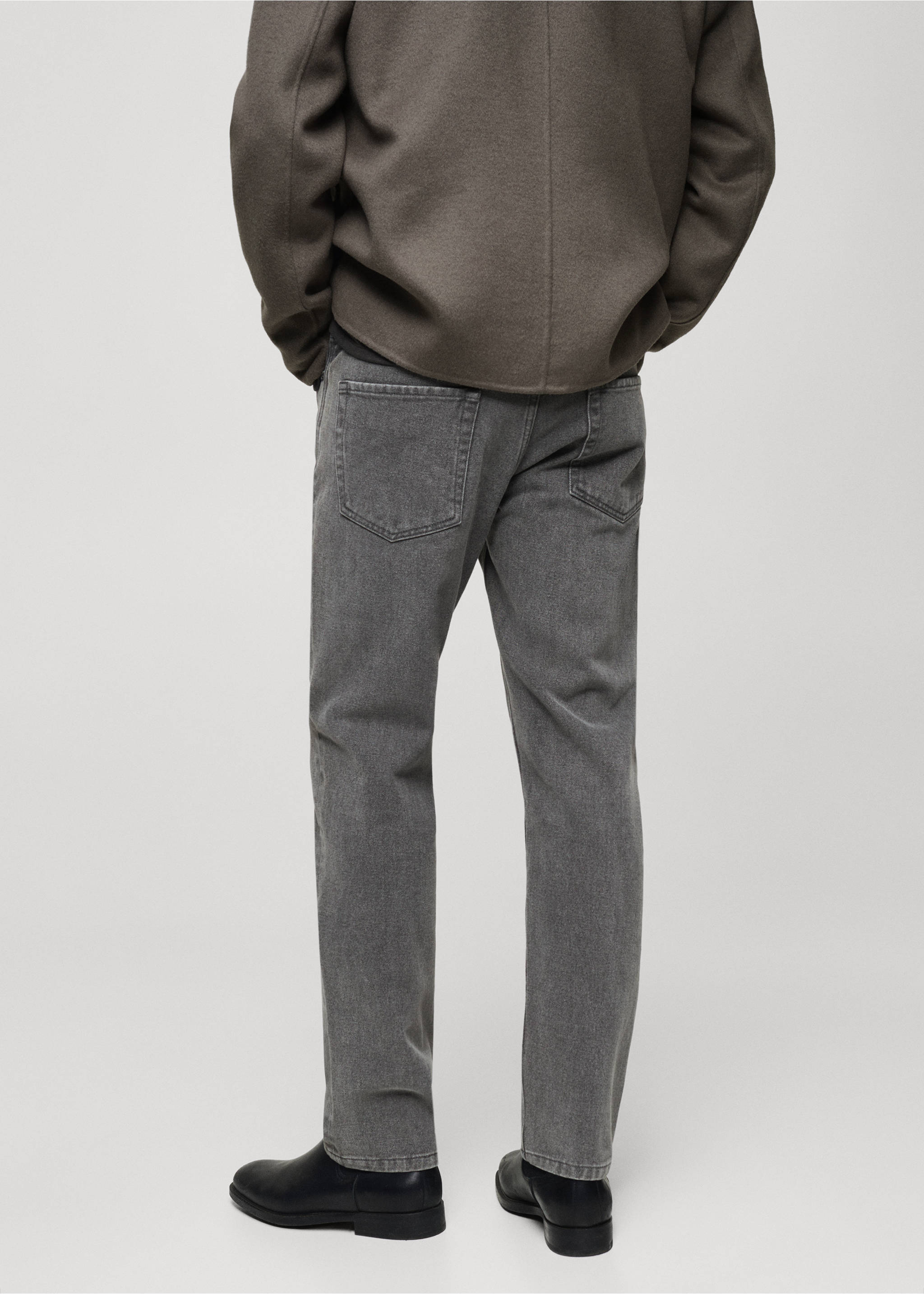 Jeans slim fit lavado gris - Reverso del artículo, Gris. Ref: 77037917-00.