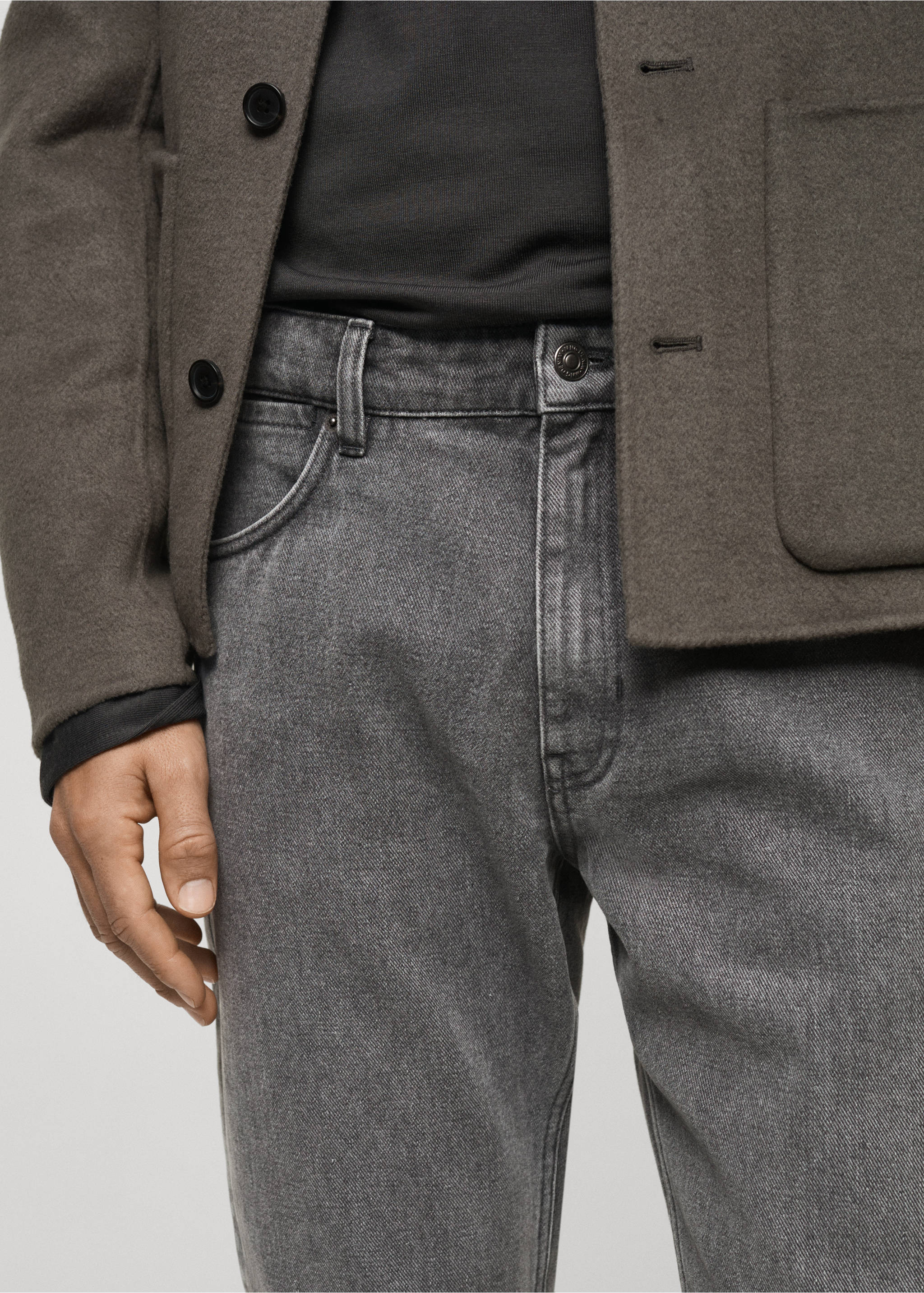 Jeans slim fit lavado gris - Detalle del artículo 1, Gris. Ref: 77037917-00.