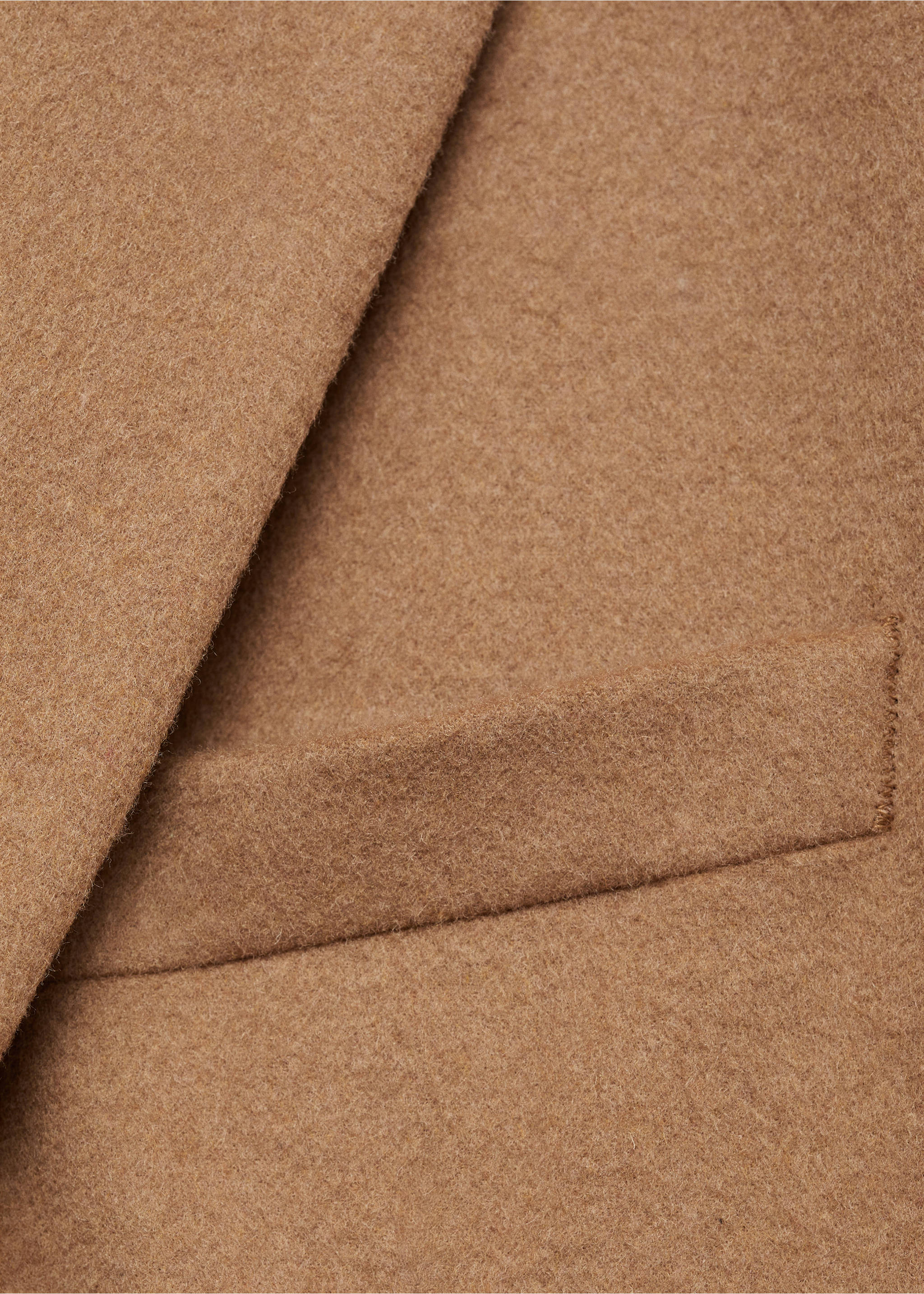 Slim-fit wool blazer - Details of the article 8, Medium Brown. Ref: 77037920-00.