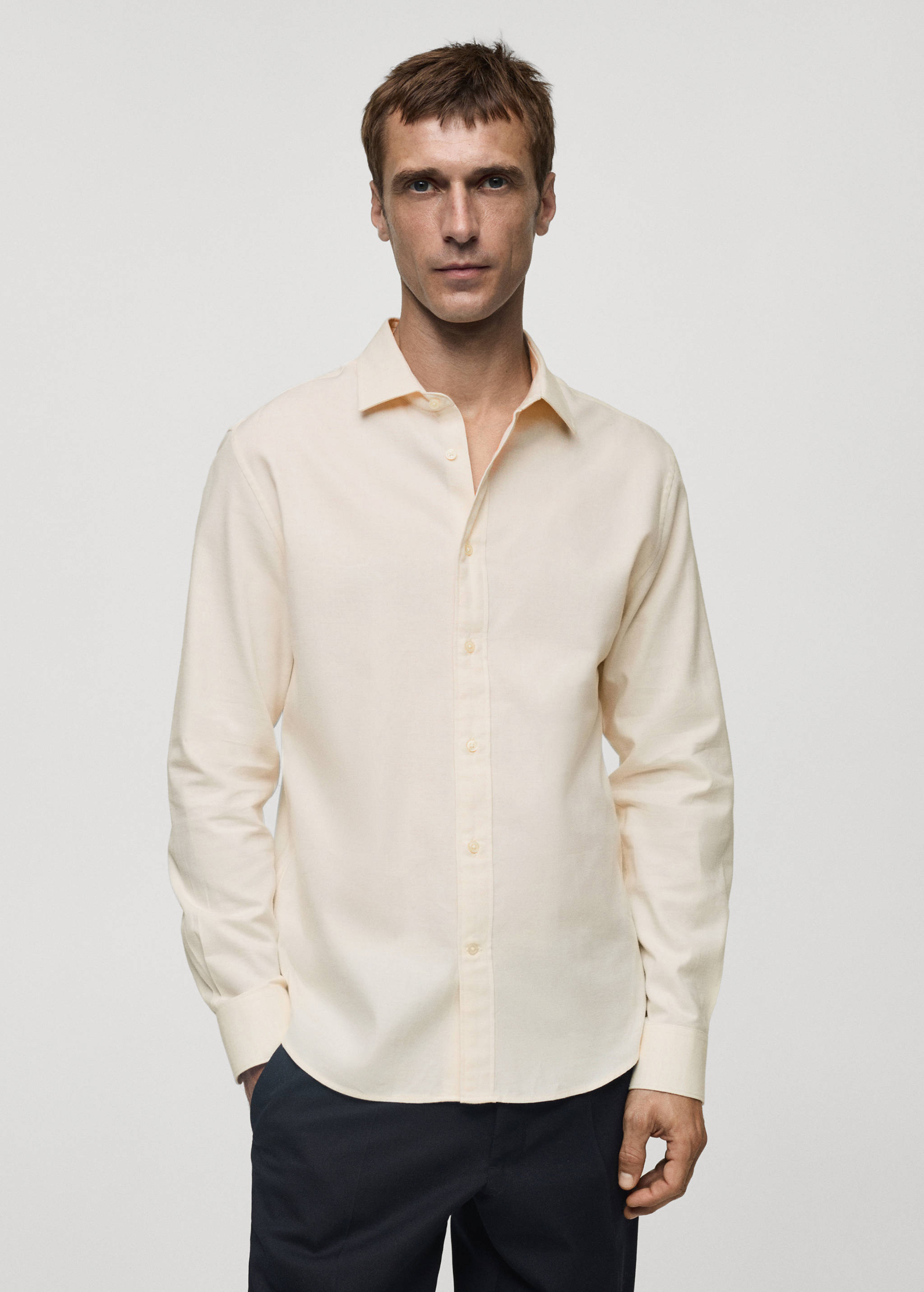 100% cotton flannel slim-fit shirt - Medium plane