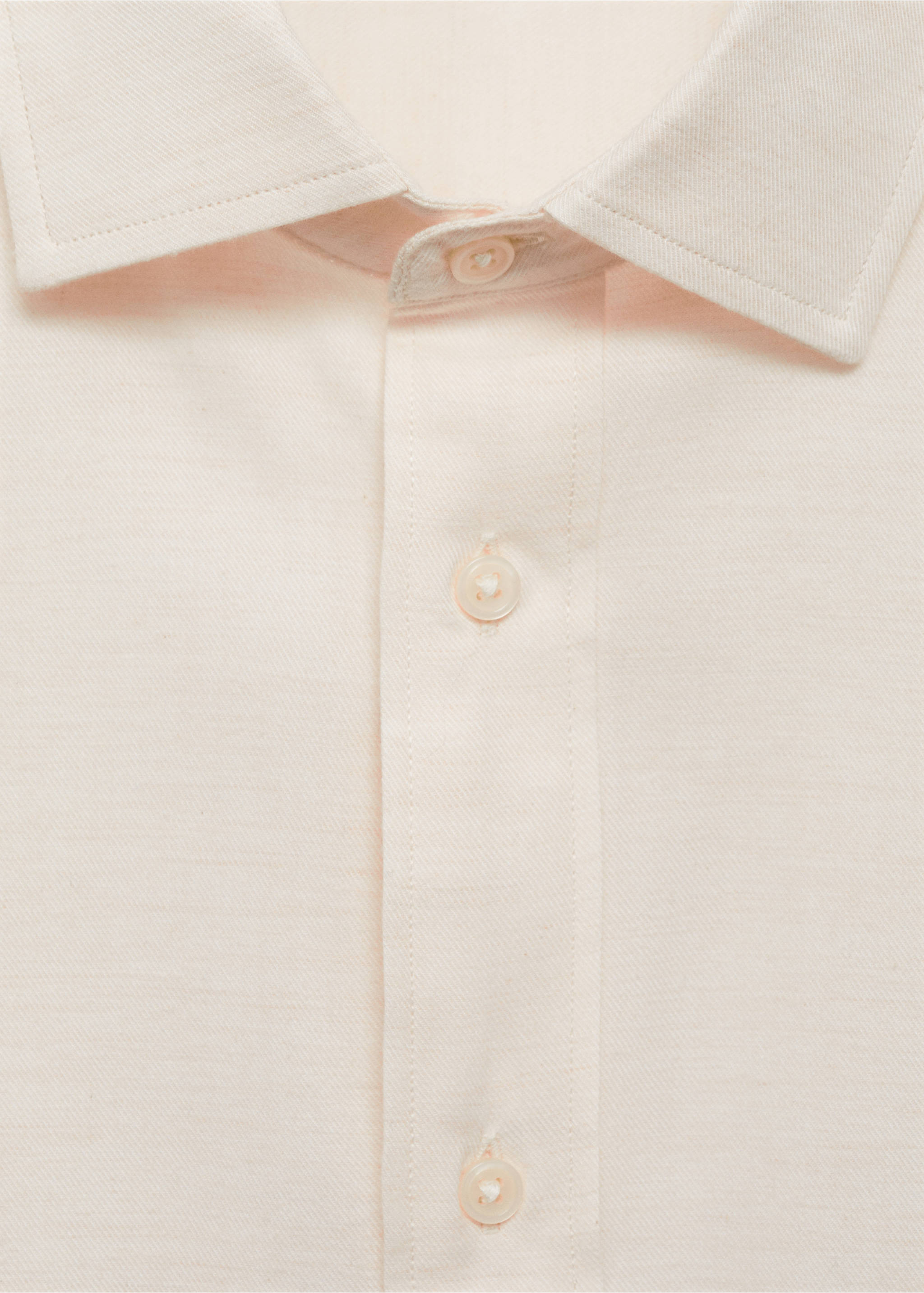 100% cotton flannel slim-fit shirt - Details of the article 8, Sand. Ref: 77037926-00.