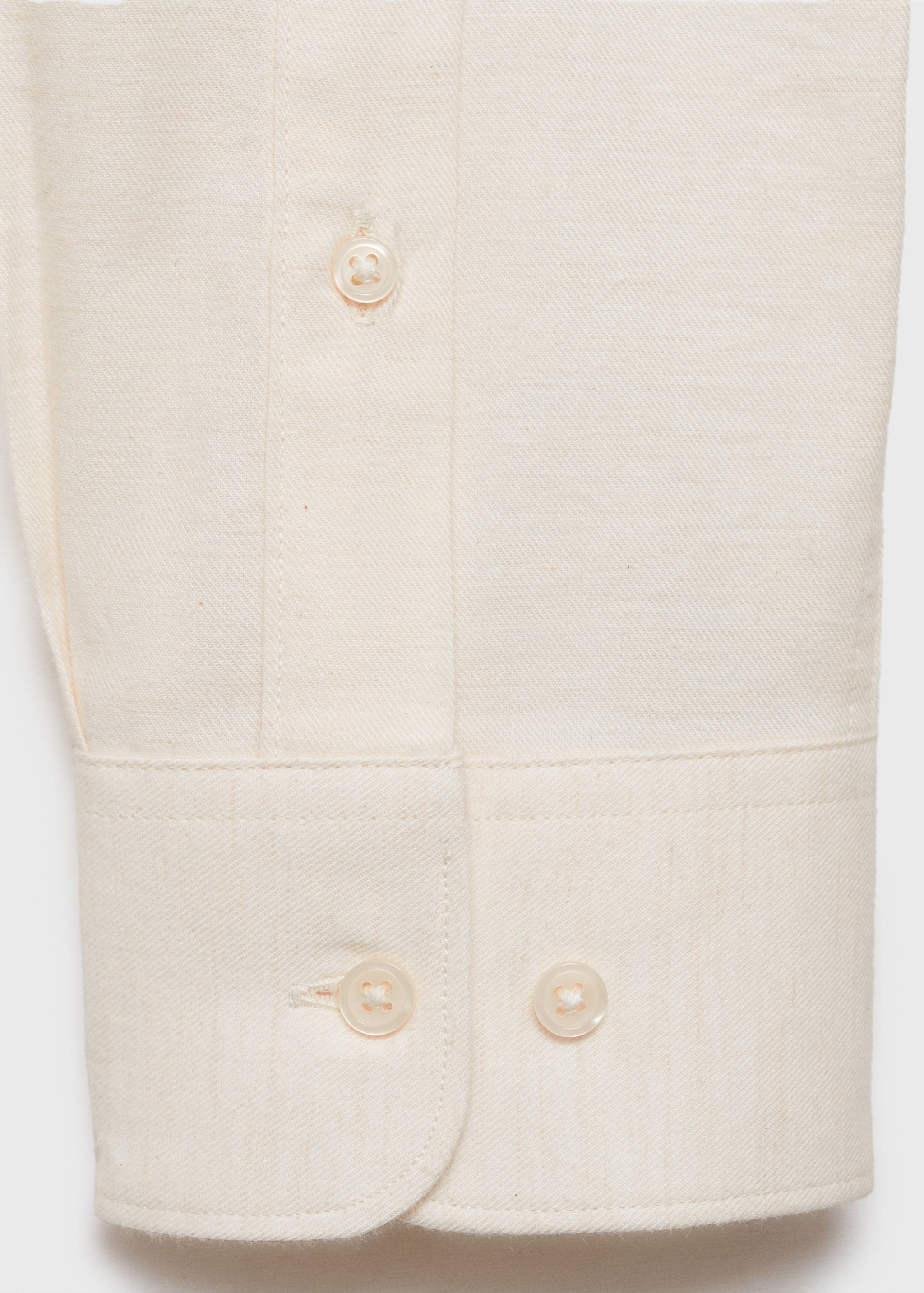 100% cotton flannel slim-fit shirt - Details of the article 0, Sand. Ref: 77037926-00.
