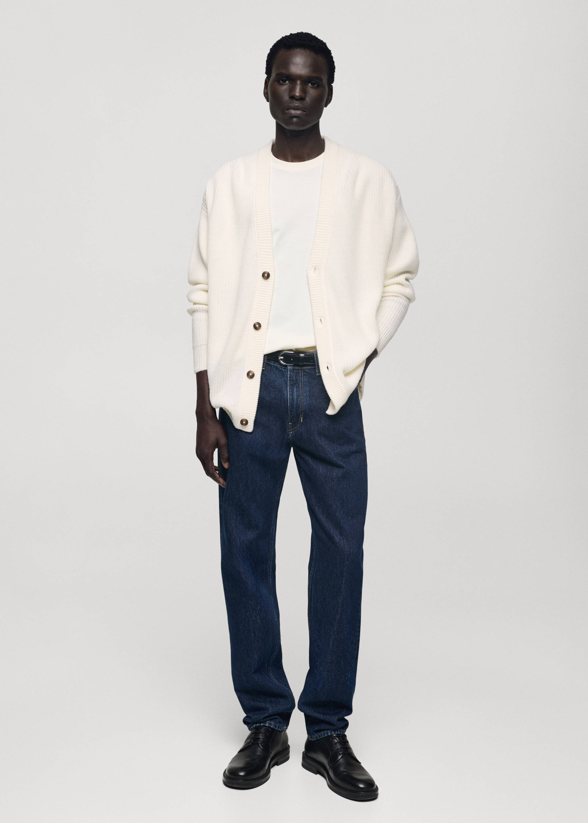 Relaxed Fit-Grobstrickcardigan - Allgemeine Ansicht, Cremeweiß. Ref: 77037930-00.