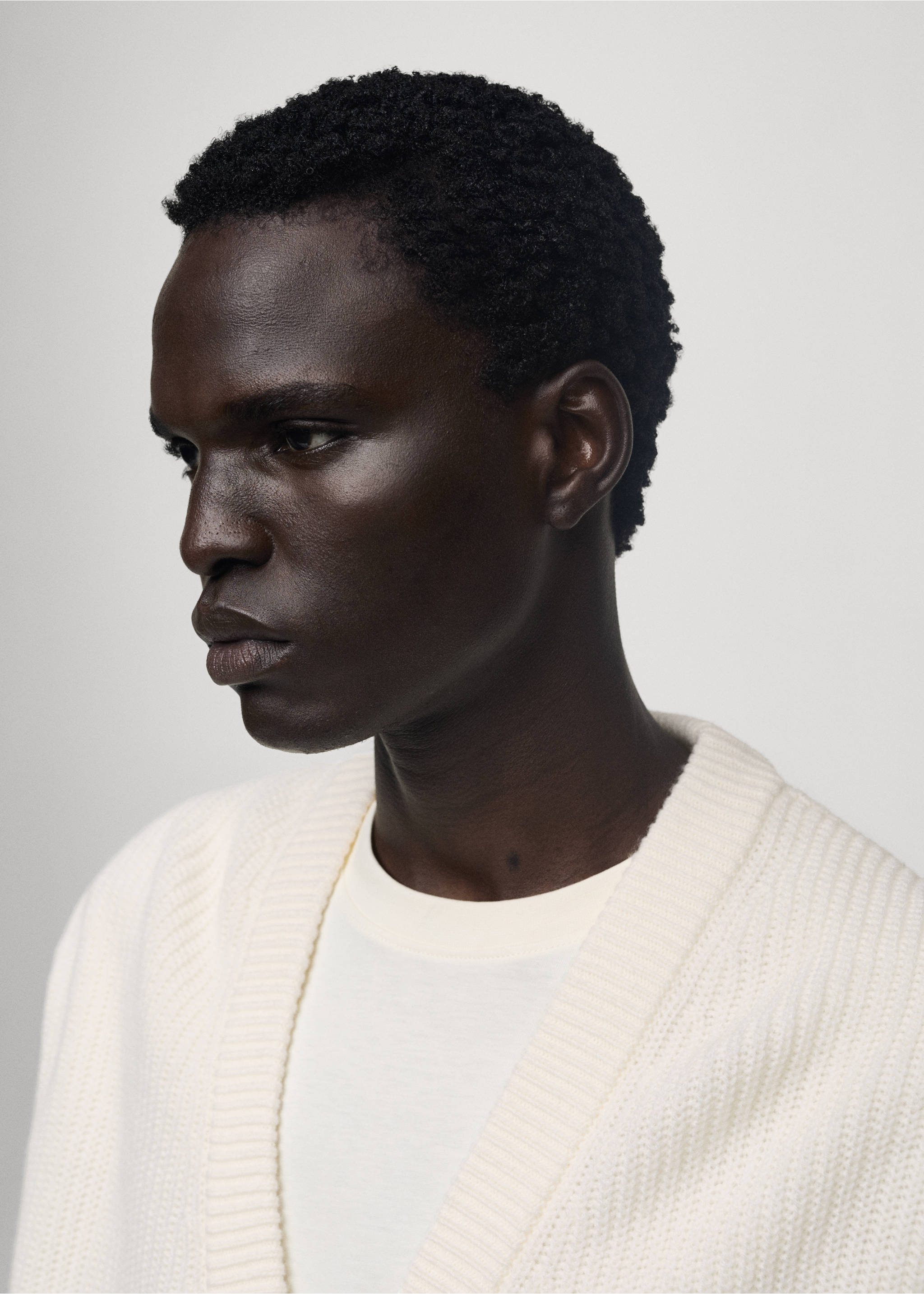 Relaxed Fit-Grobstrickcardigan - Detail des Artikels 1, Cremeweiß. Ref: 77037930-00.