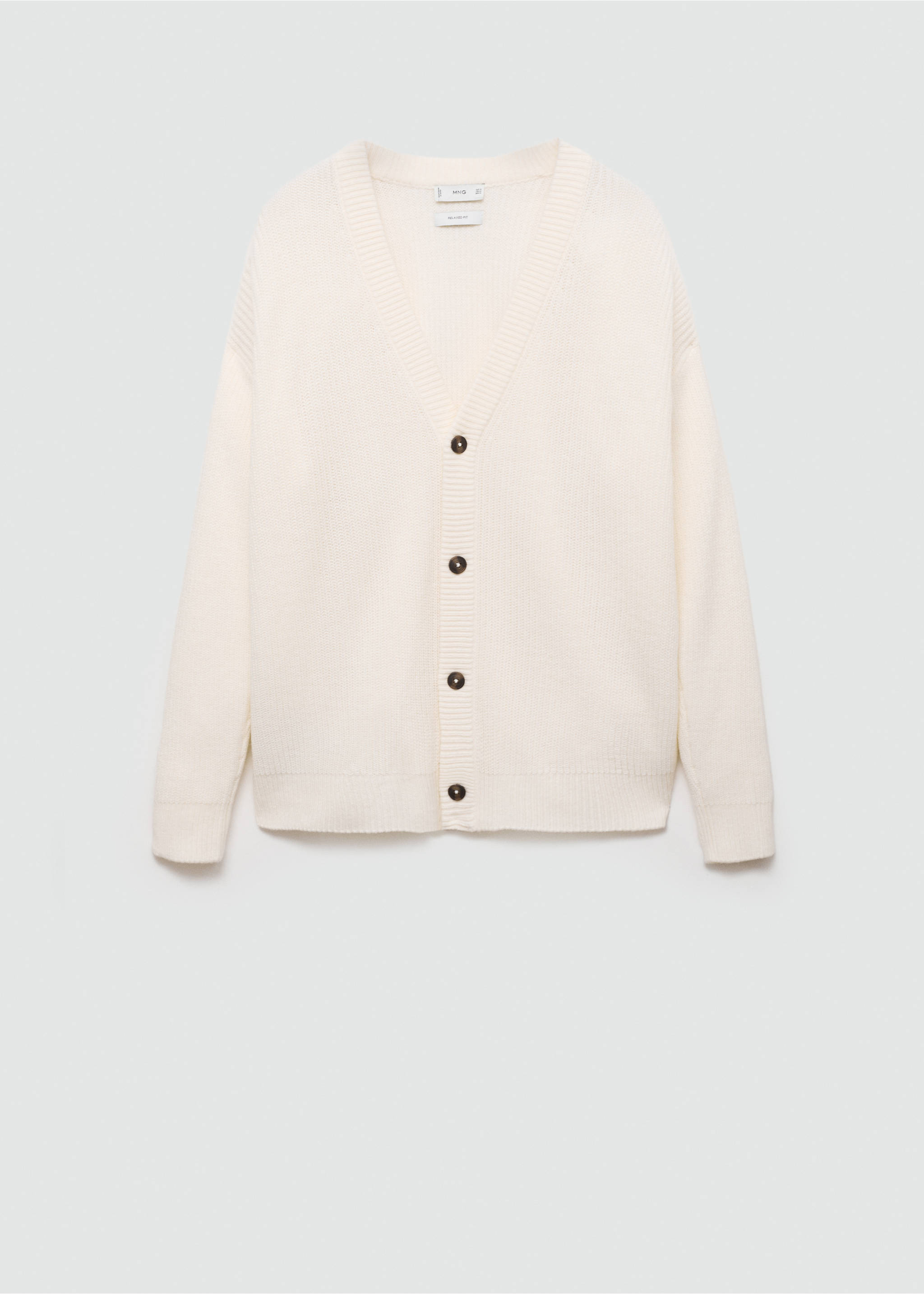 Càrdigan punt gruixut relaxed fit - Article sense model, Blanc trencat. Ref: 77037930-00.