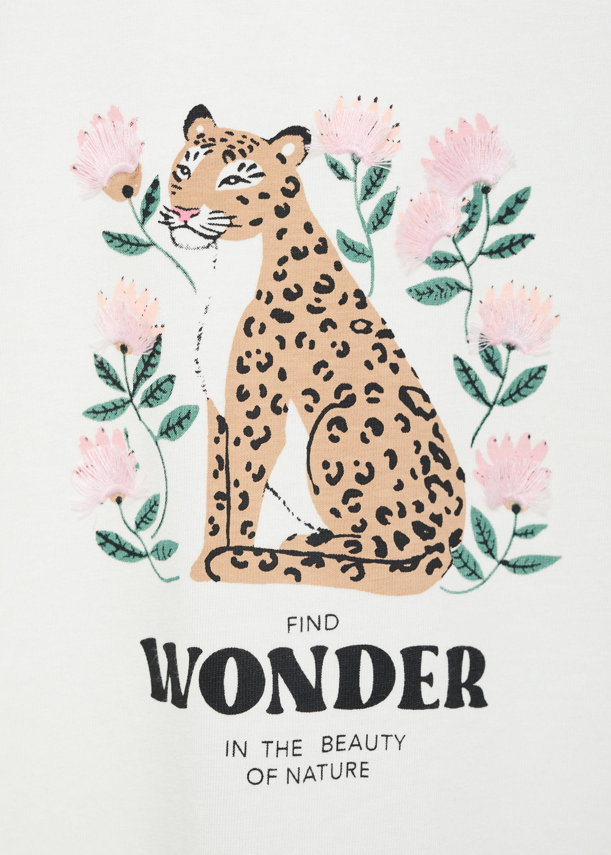 T-shirt met lange mouwen met panterprint - Detail van het artikel 0