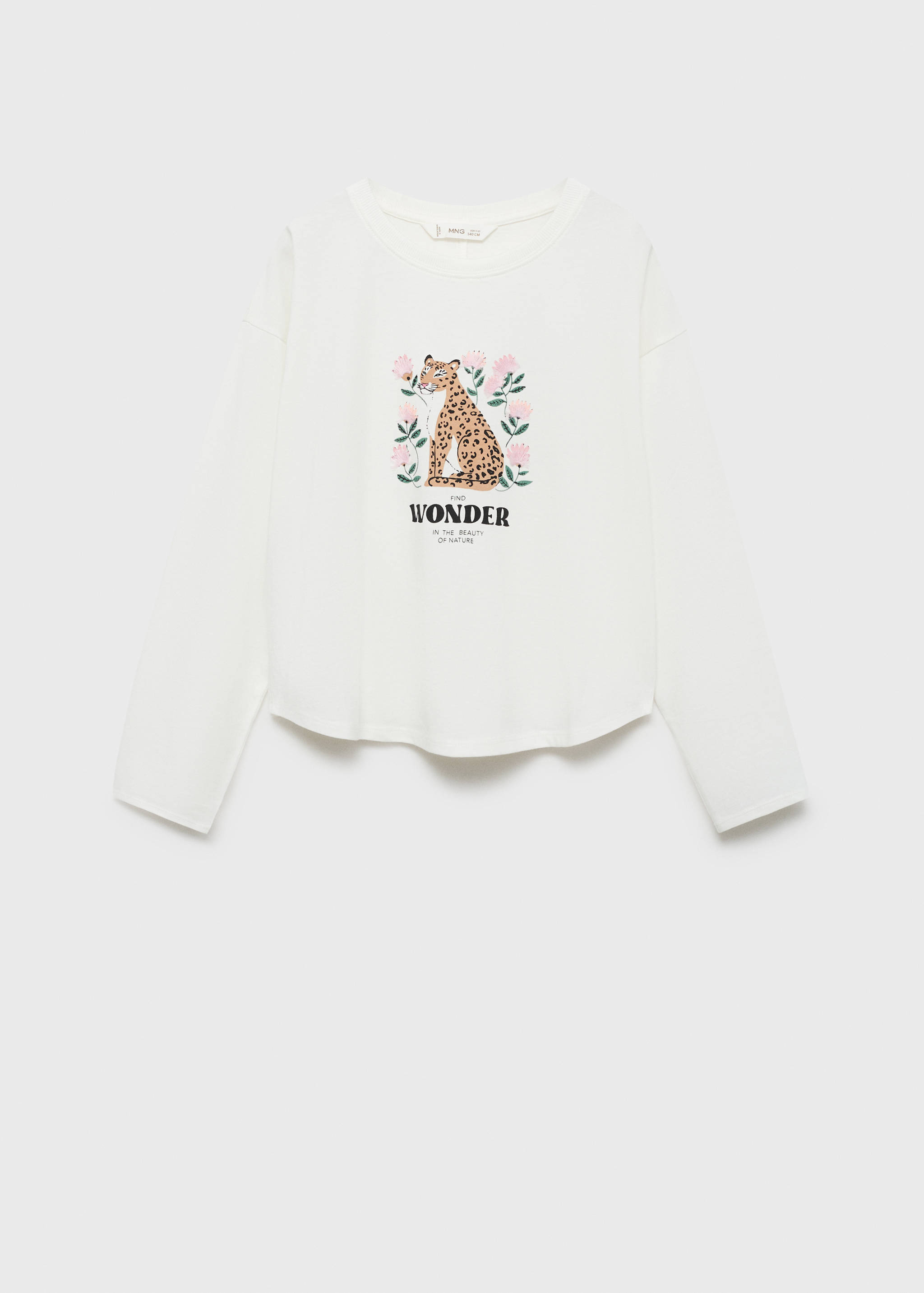 T-shirt met lange mouwen met panterprint - Artikel zonder model