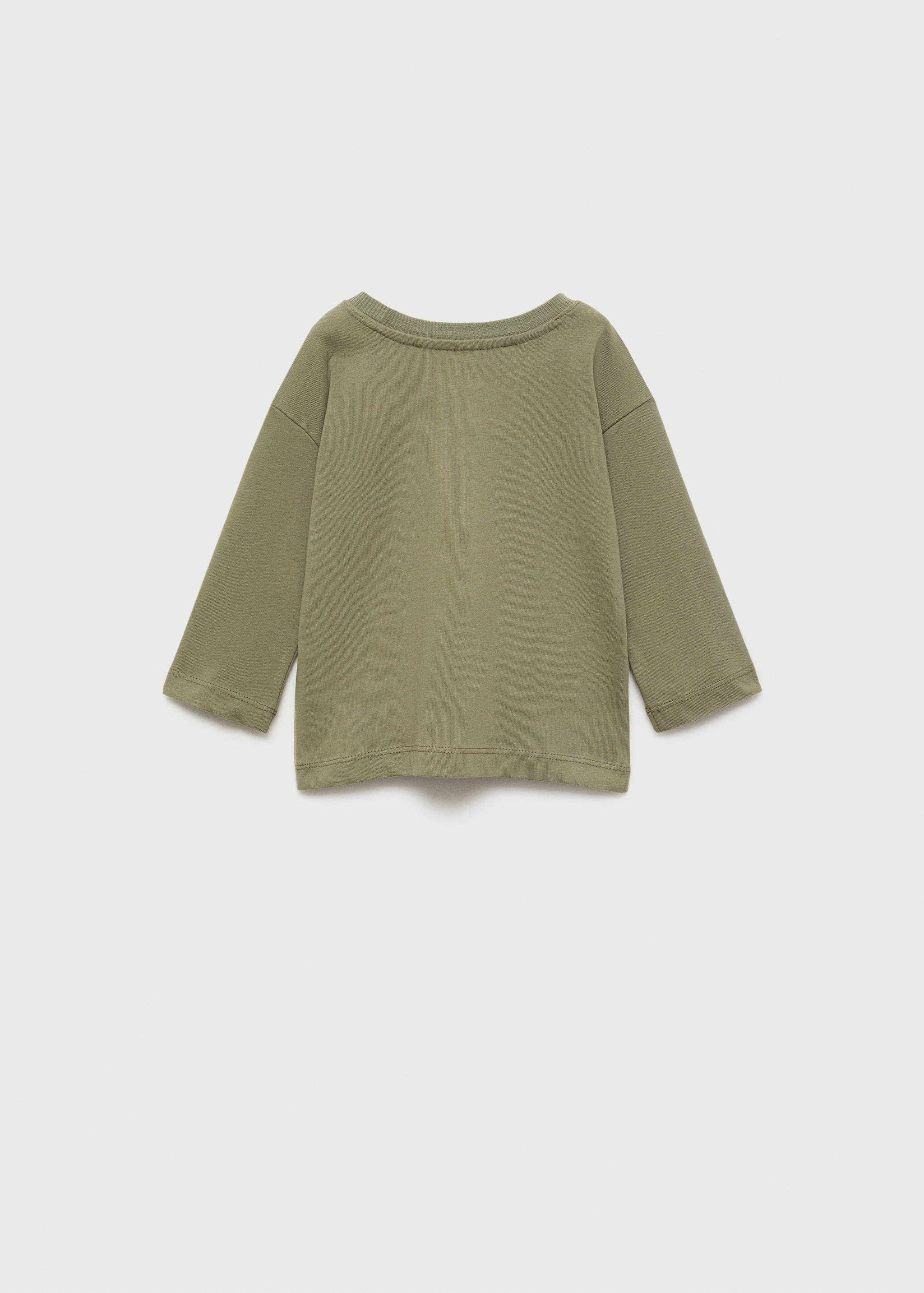 Long-sleeved t-shirt with embossed print - Reverse of the article