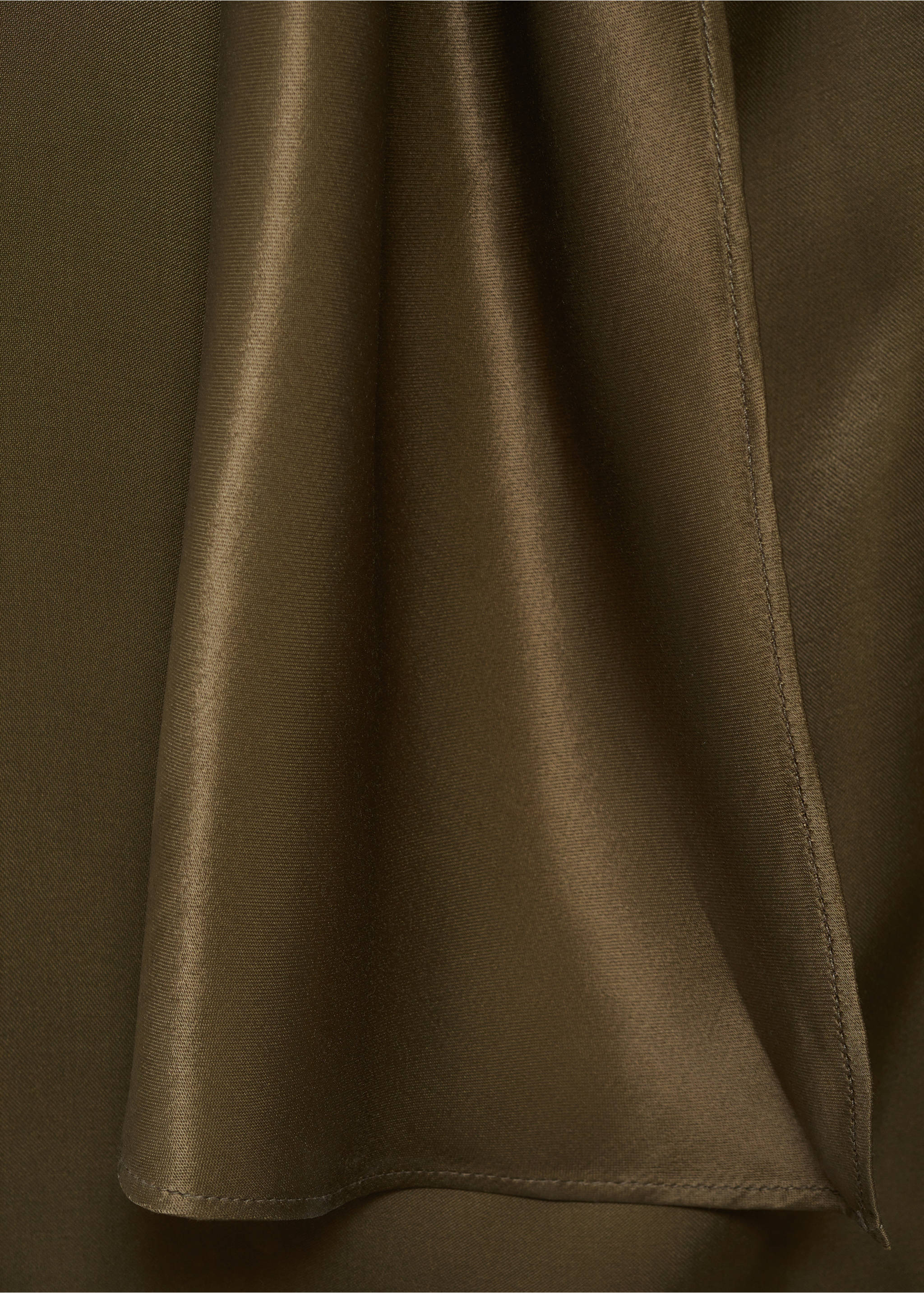 Satin blouse with bow - Details of the article 0, Khaki. Ref: 77037937-00.