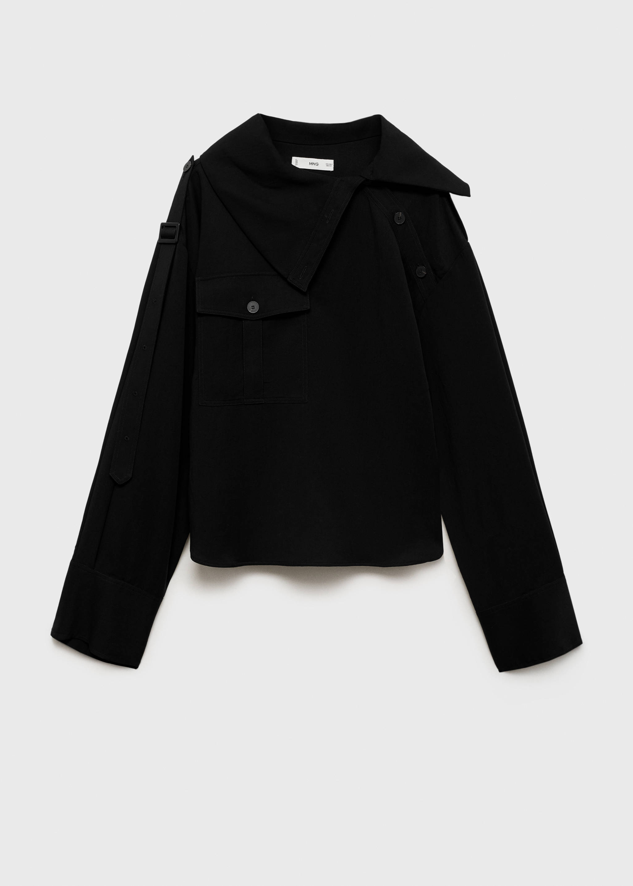 Lyocell shirt with asymmetrical collar - Article without model