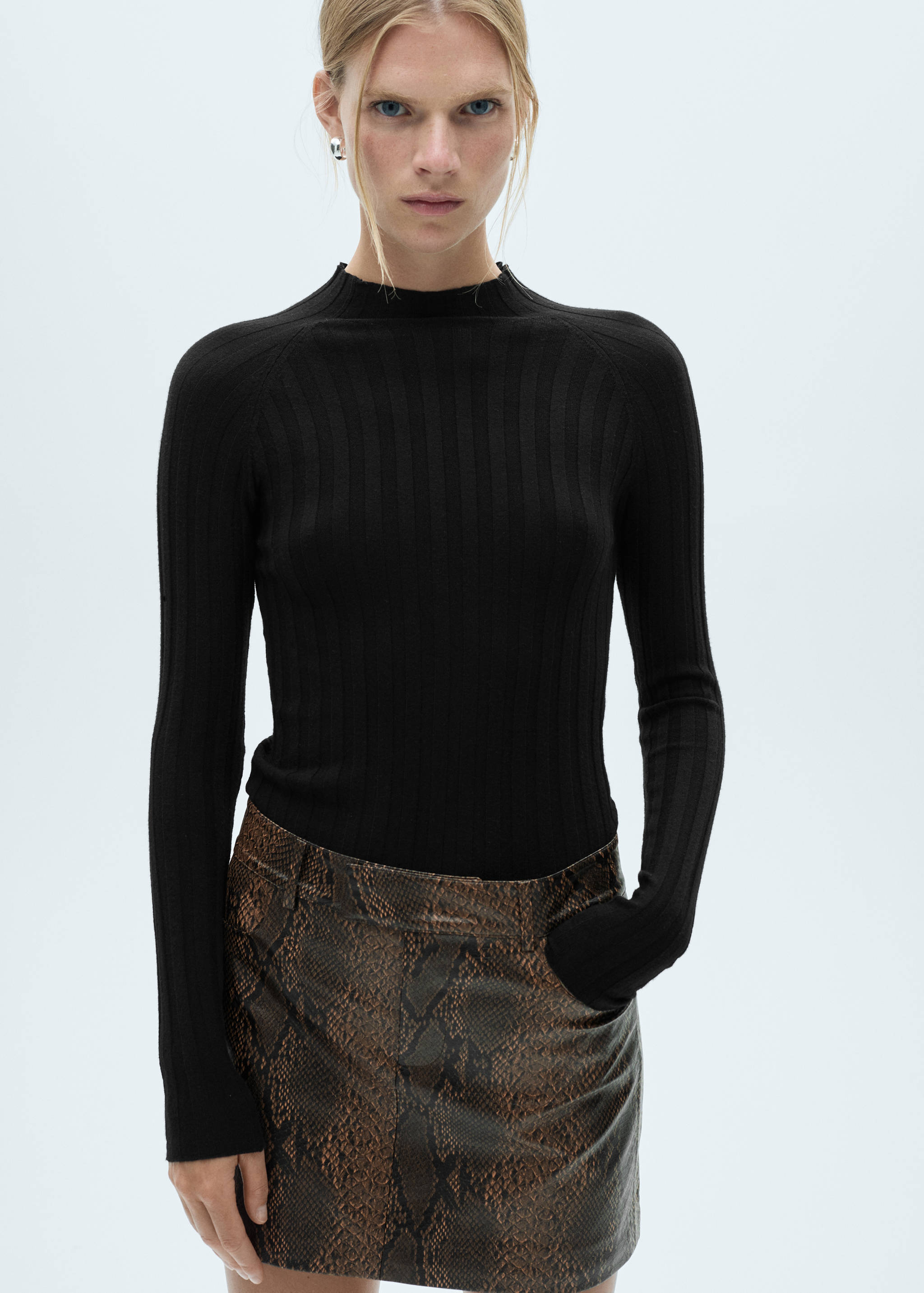 Mini-skirt with animal-print effect - Medium plane