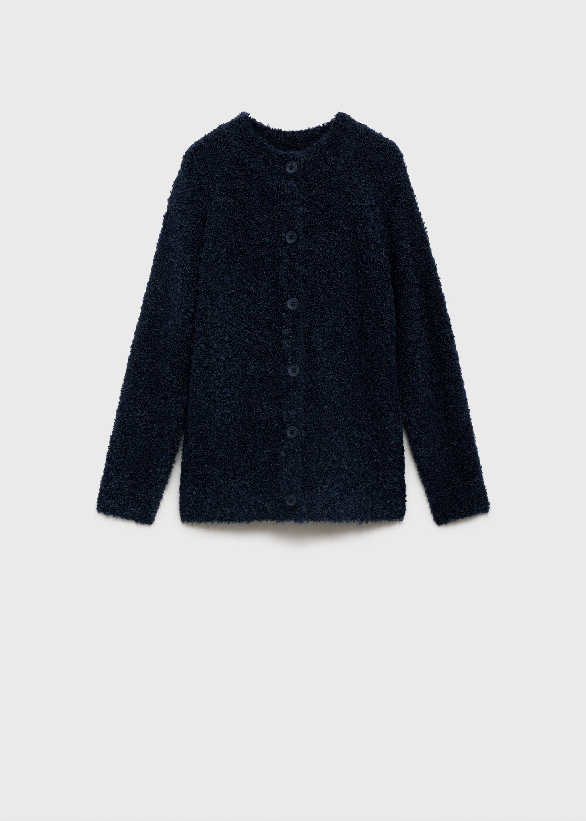 Bouclé-Strickjacke - Artikel ohne Model, Dunkles Marineblau. Ref: 77038271-00.