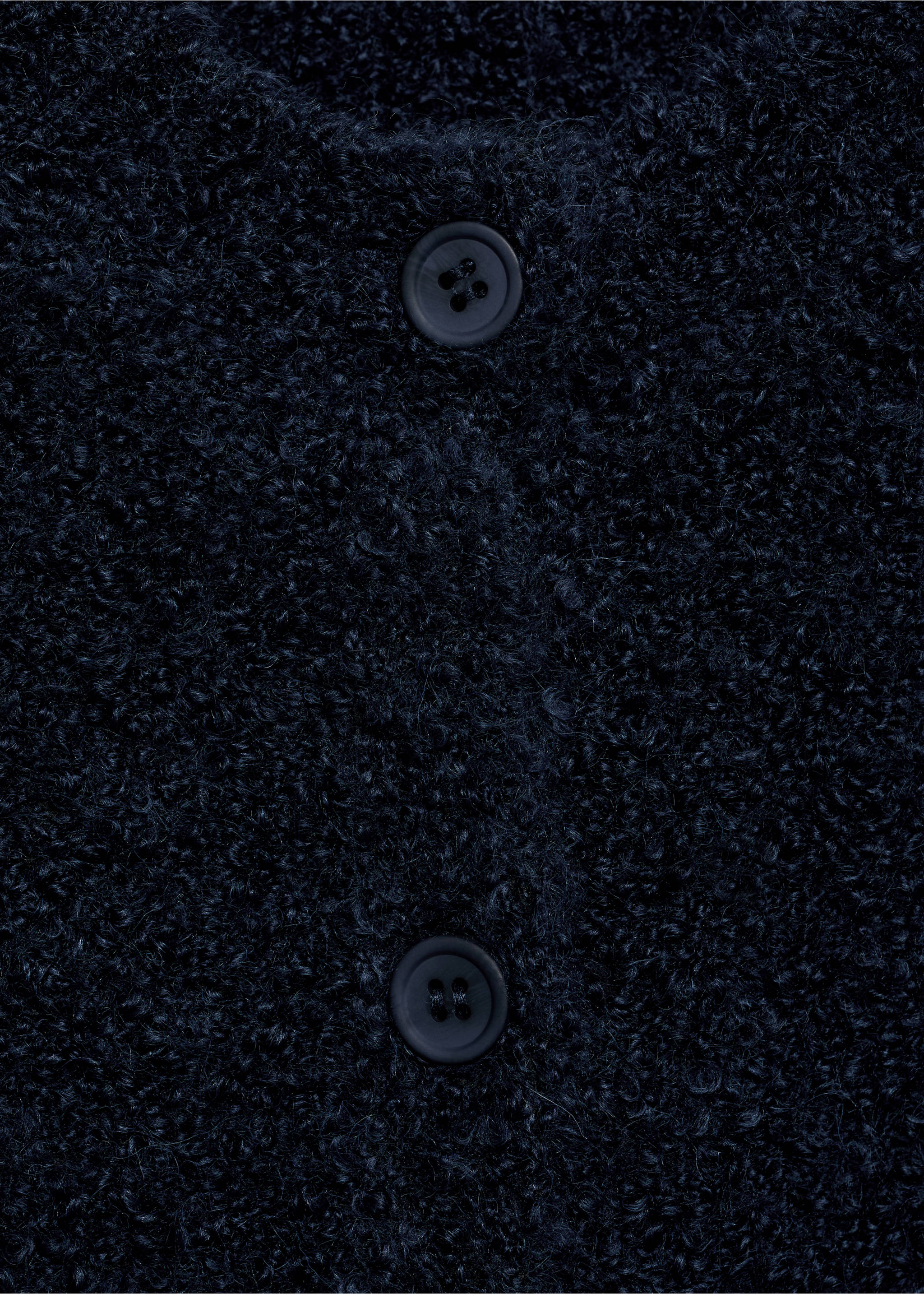 Bouclé-Strickjacke - Detail des Artikels 8, Dunkles Marineblau. Ref: 77038271-00.
