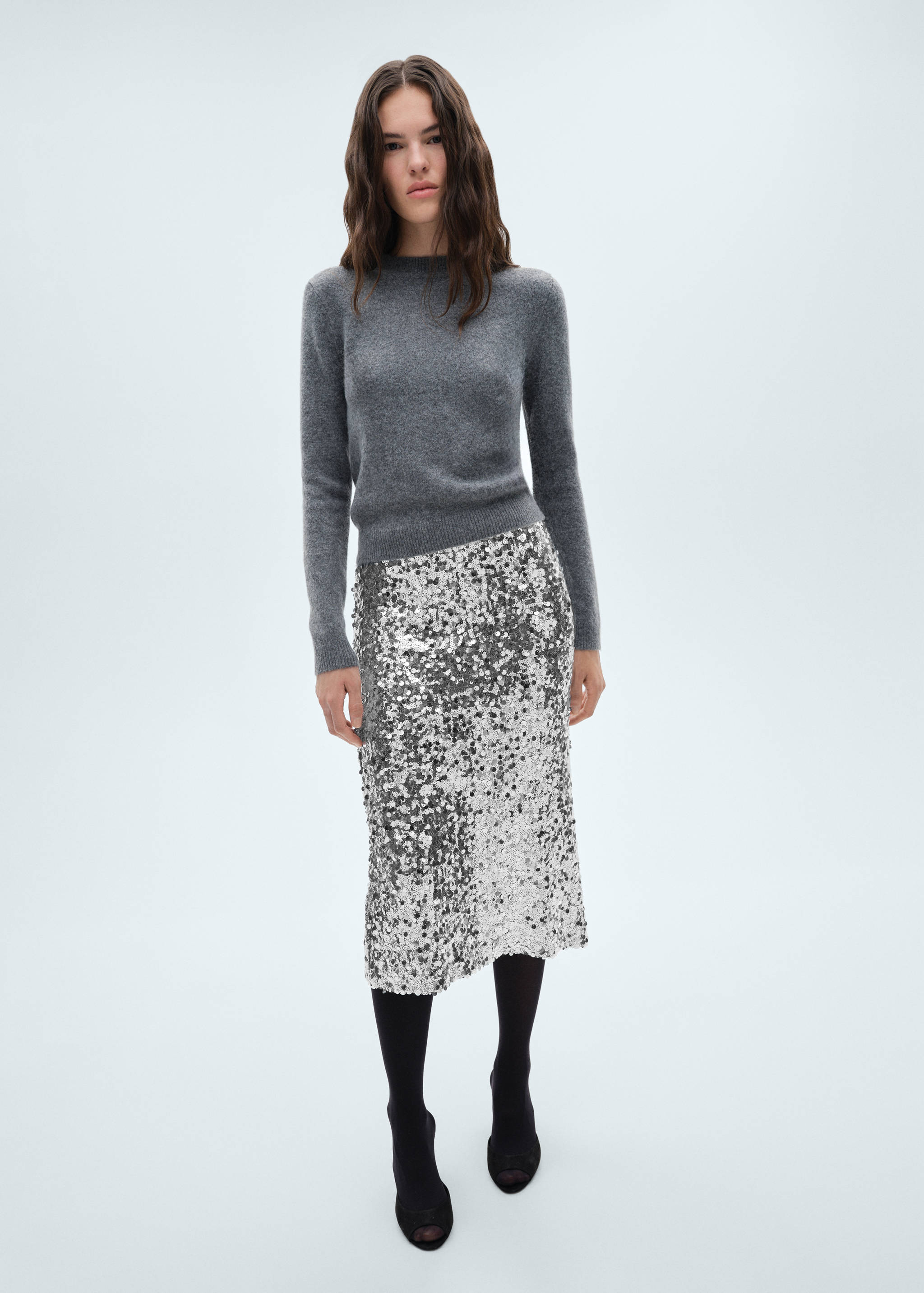 Sequin midi skirt - General plane