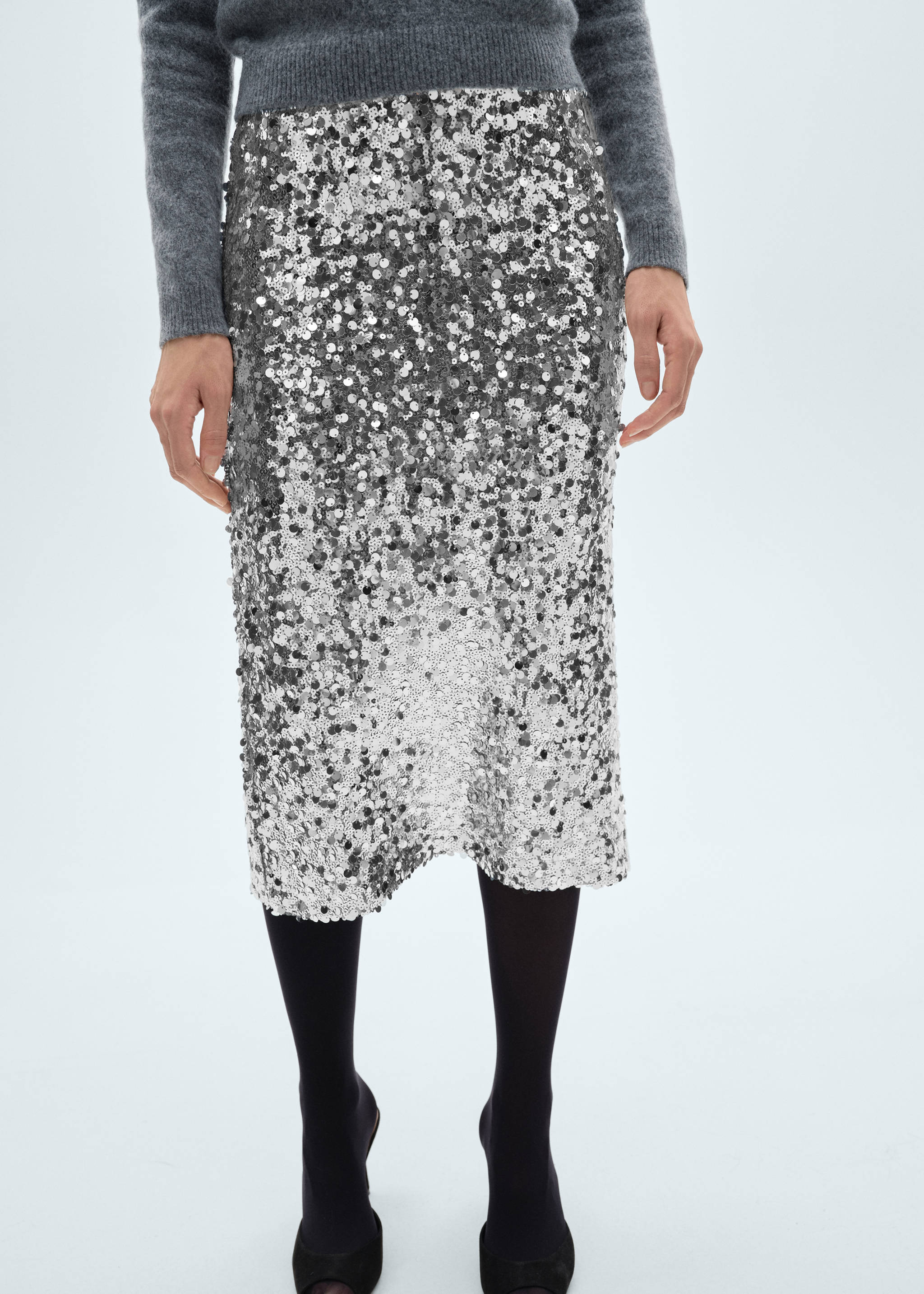 Sequin midi skirt - Medium plane