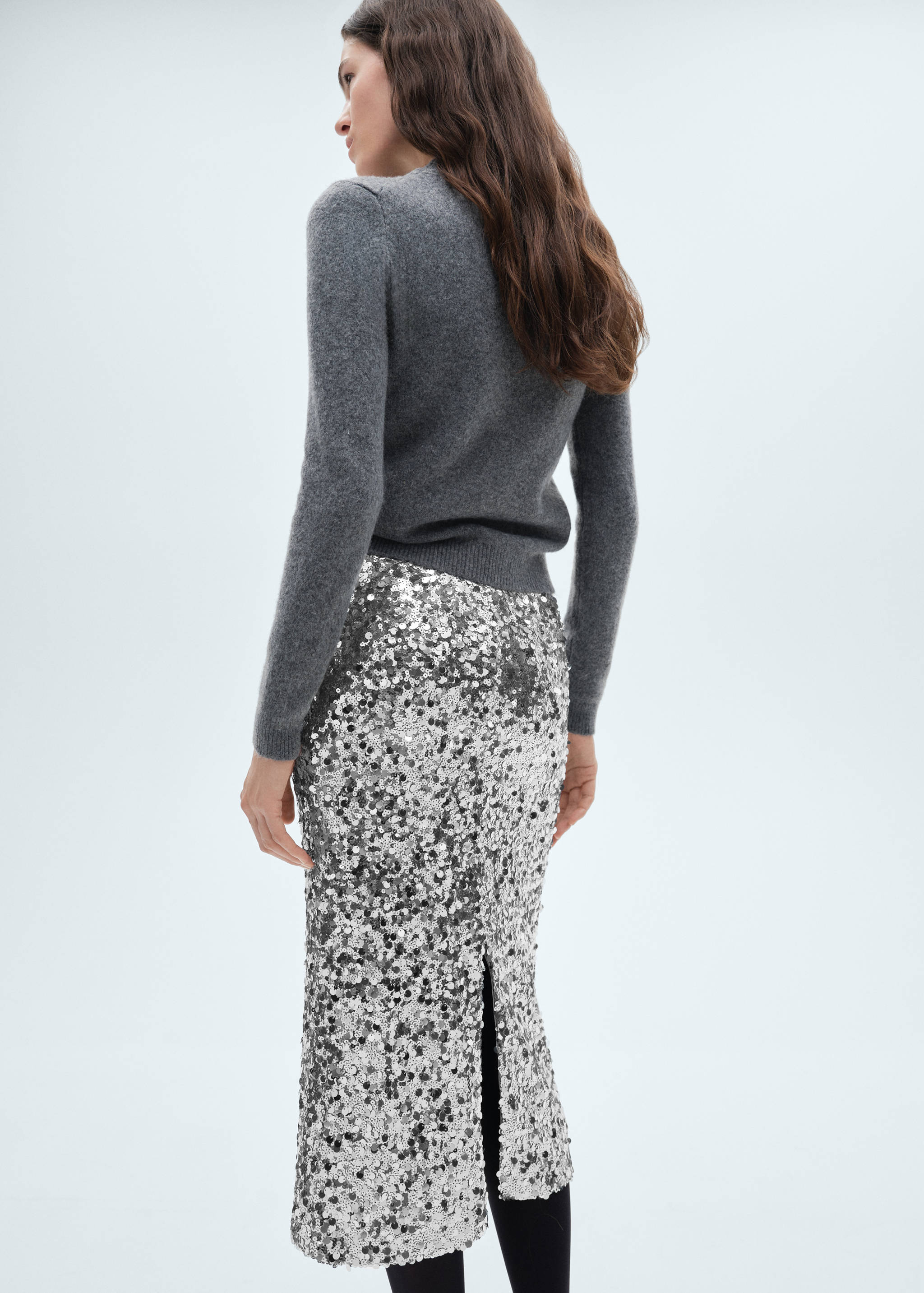 Sequin midi skirt - Reverse of the article
