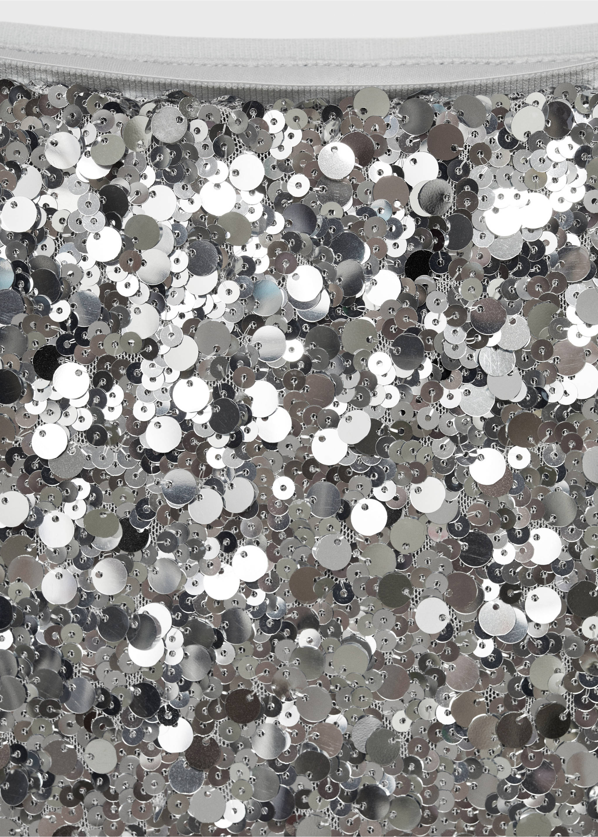 Cekinowa spódnica midi - Szczegóły artykułu 8, Srebrny. Ref: 77038280-00.