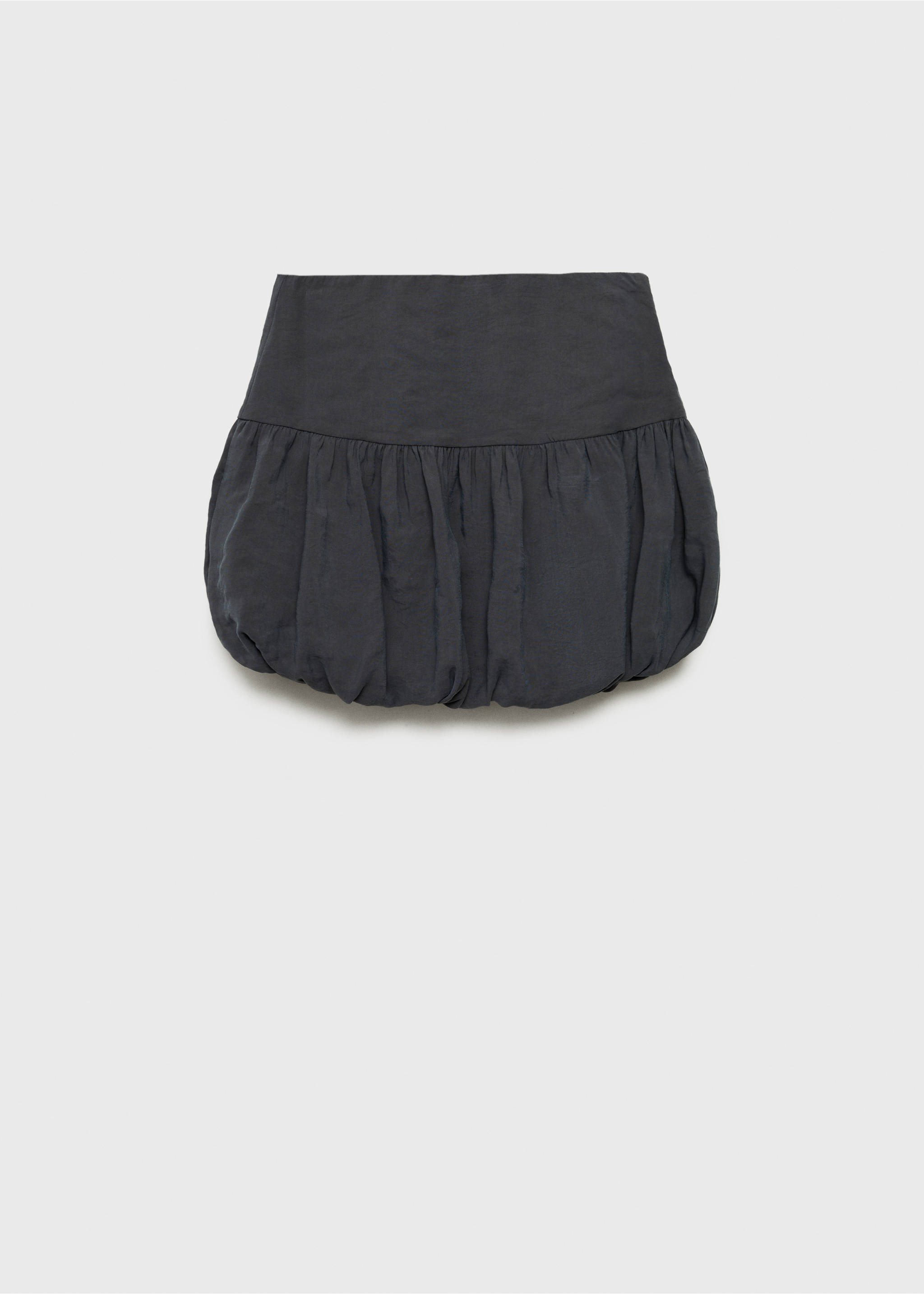 Balloon mini-skirt with zip - Article without model, Charcoal. Ref: 77038281-00.
