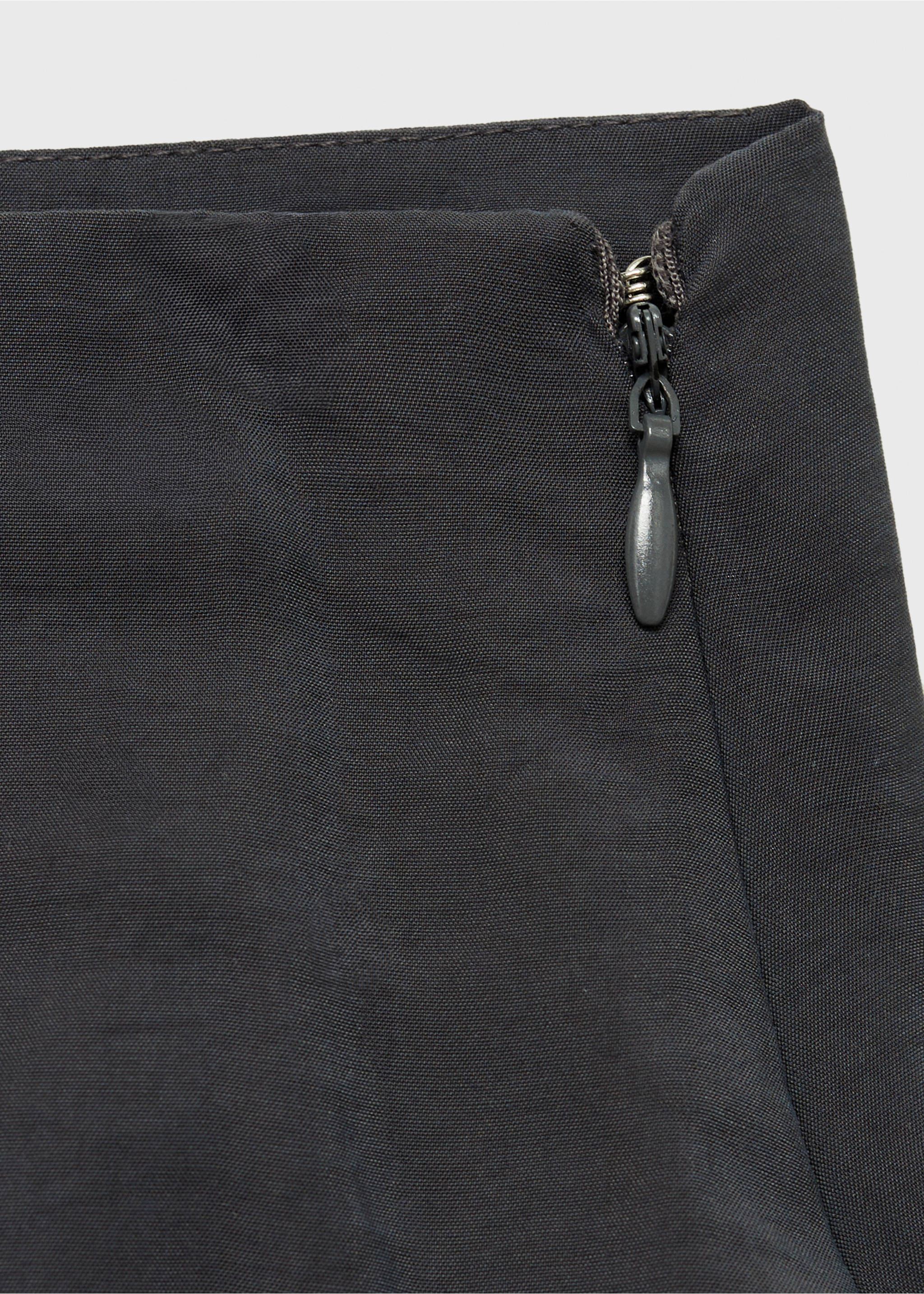 Balloon mini-skirt with zip - Details of the article 8, Charcoal. Ref: 77038281-00.