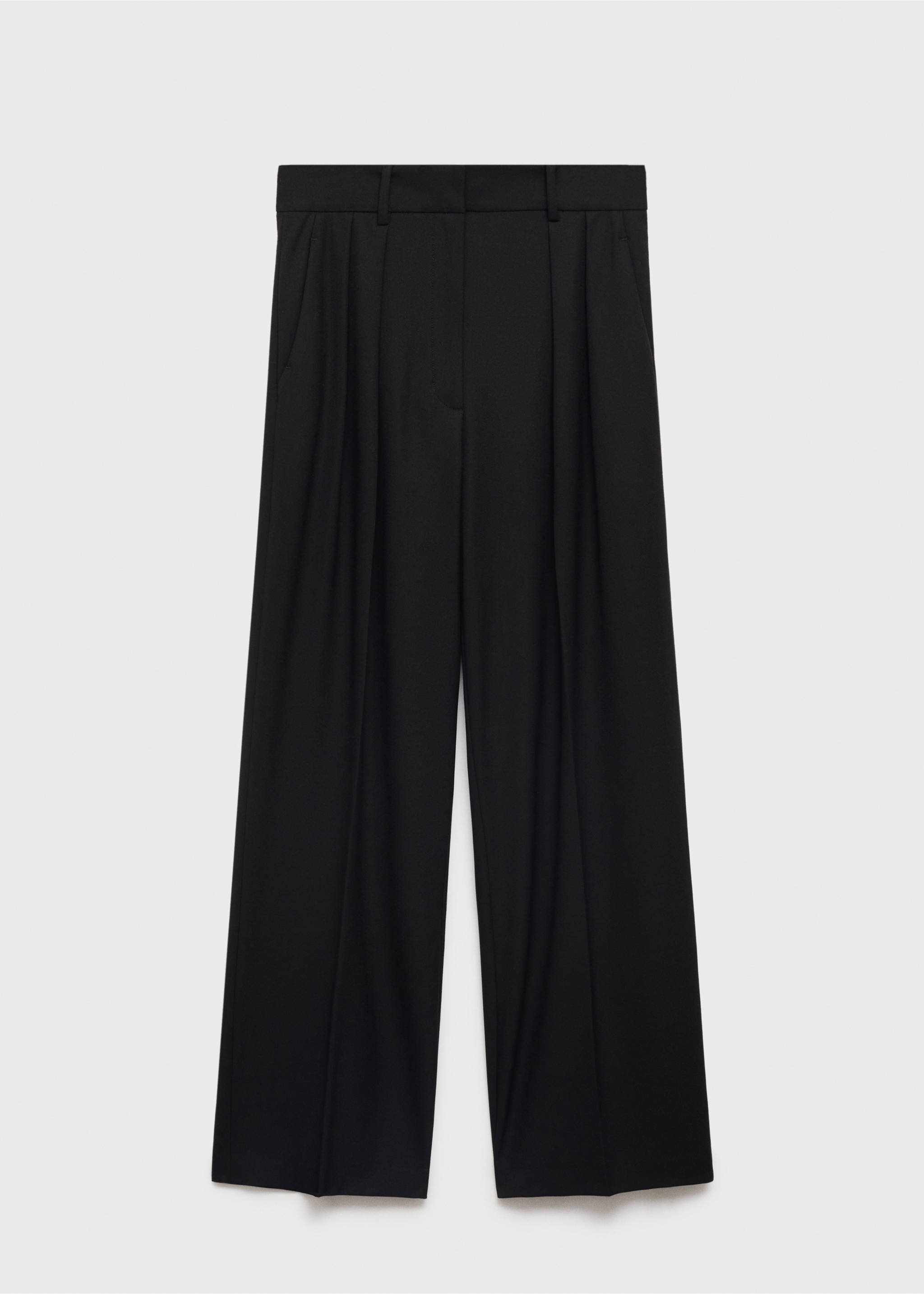Wide leg pleated trousers - Article without model, Black. Ref: 77038285-00.