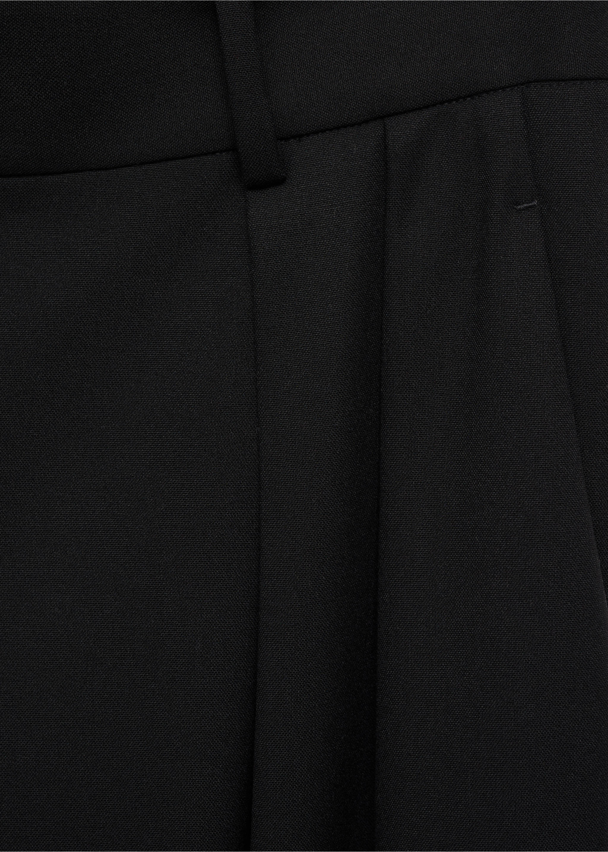 Wide leg pleated trousers - Details of the article 0, Black. Ref: 77038285-00.