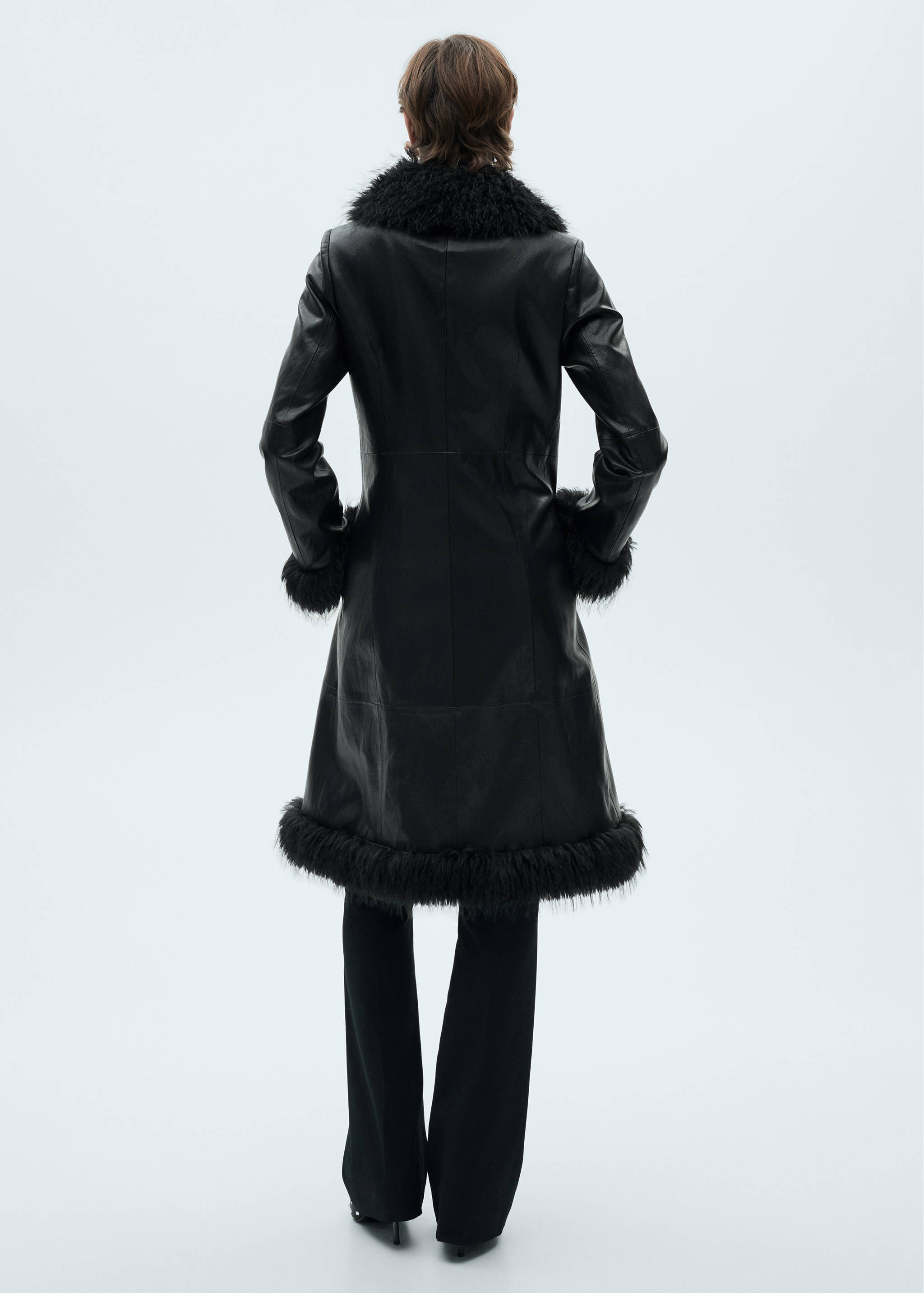 Shearling-lined faux-fur coat - Reverse of the article