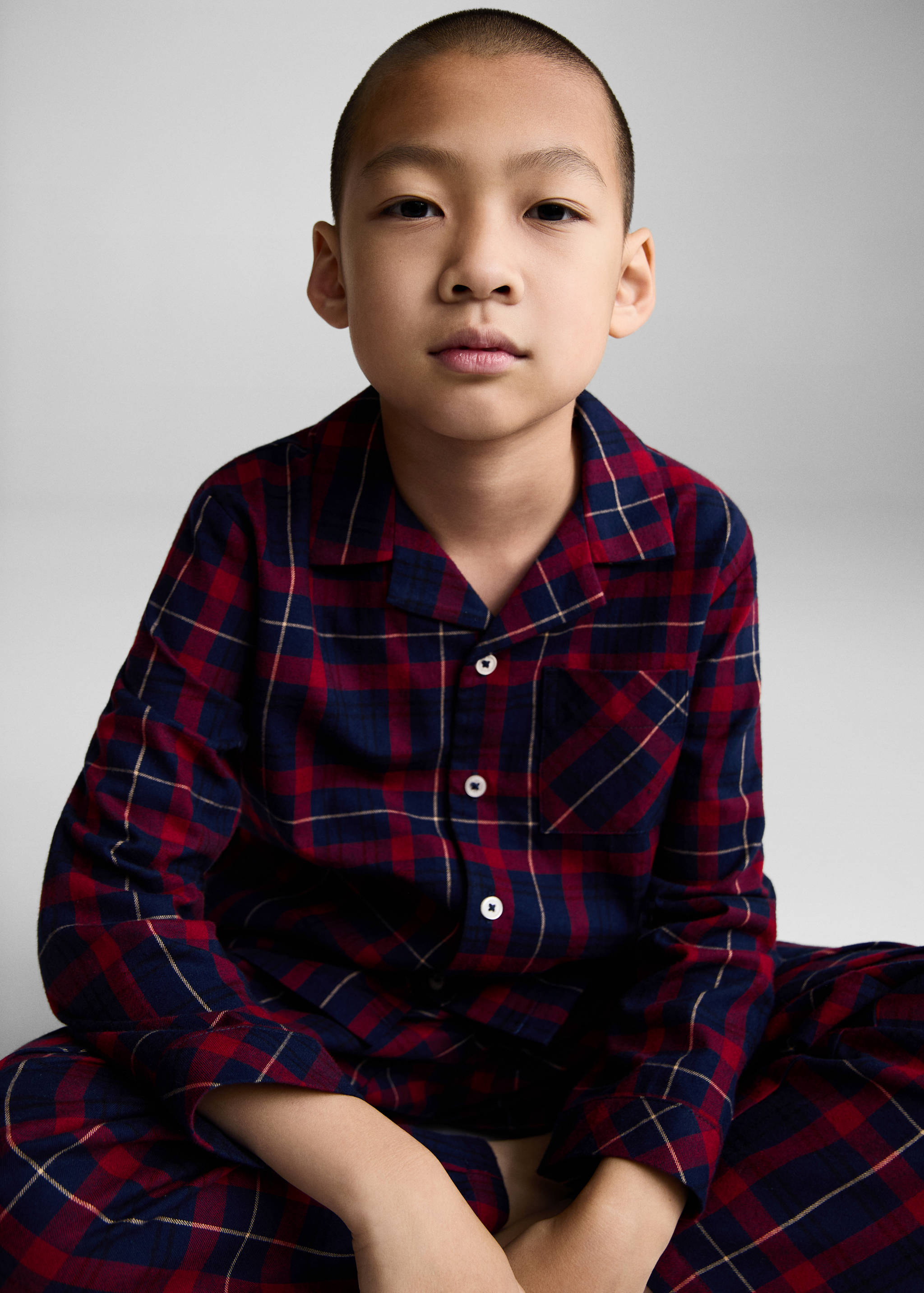 Tweedelige lange geruite pyjama - Detail van het artikel 1