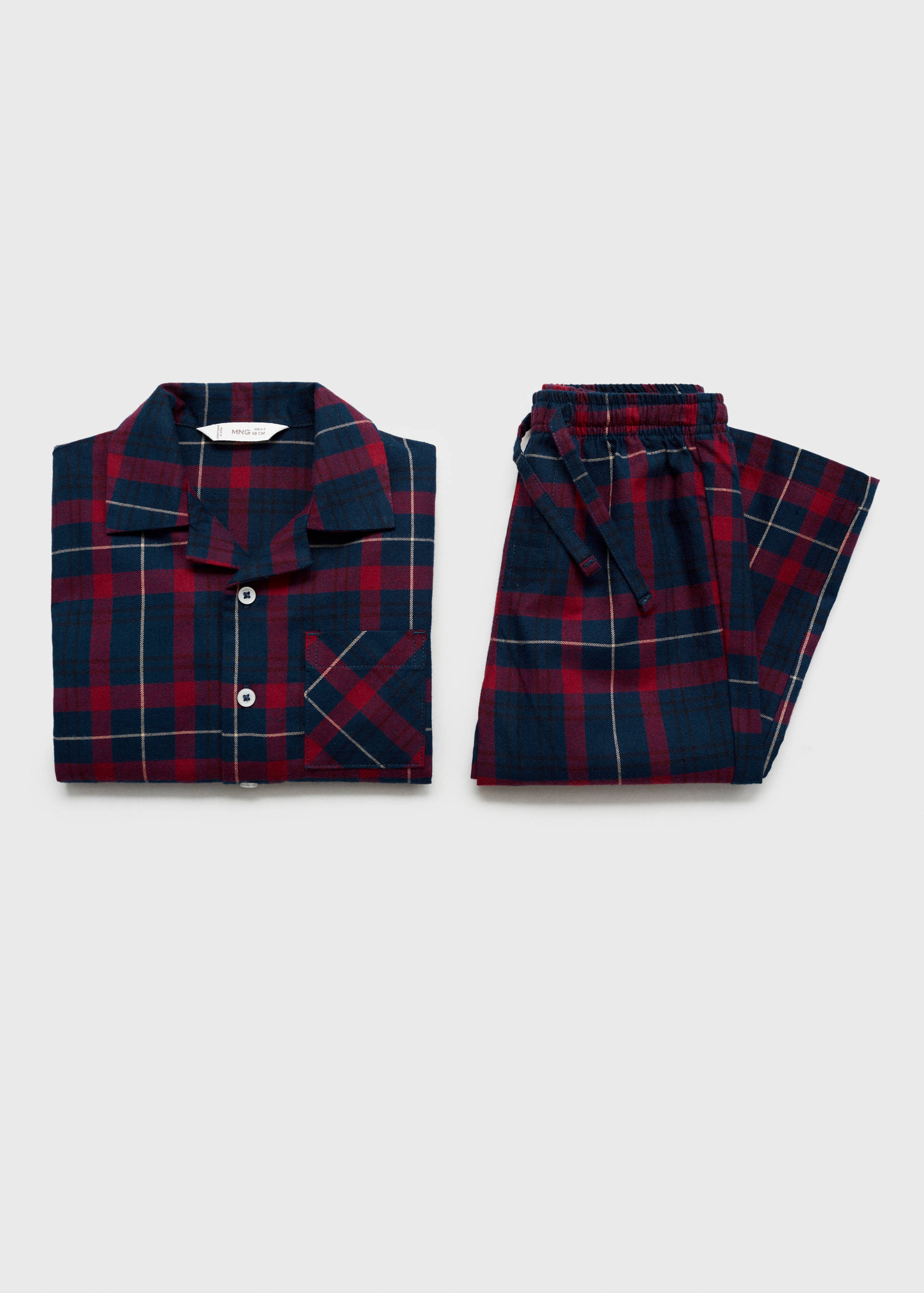 Tweedelige lange geruite pyjama - Detail van het artikel 0