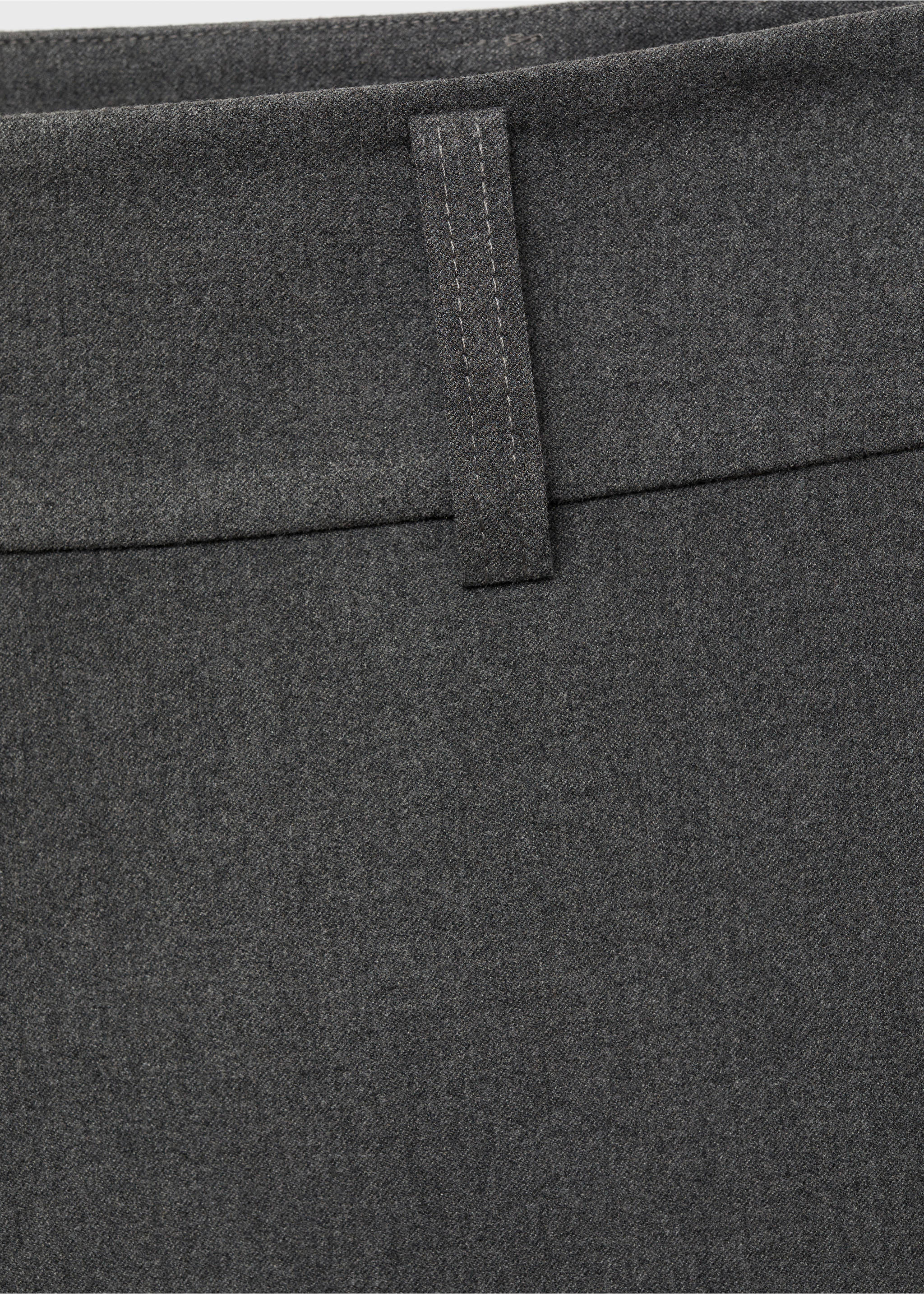 Calças à boca de sino com cintura baixa - Pormenor do artigo 8, Cinzento-mesclado escuro. Ref: 77038637-00.