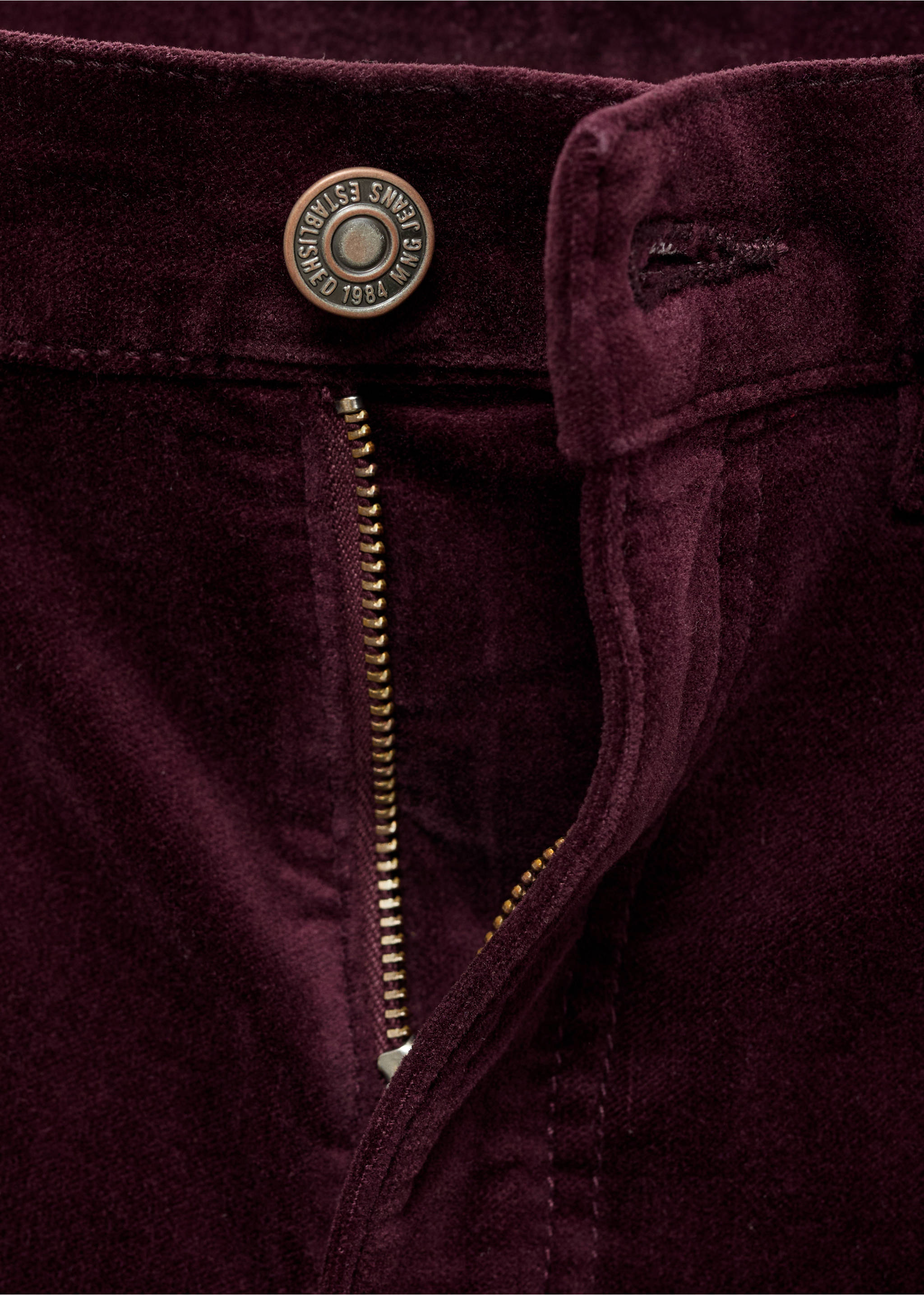 Jeans flare pana - Detalle del artículo 0, Vino. Ref: 77039031-00.