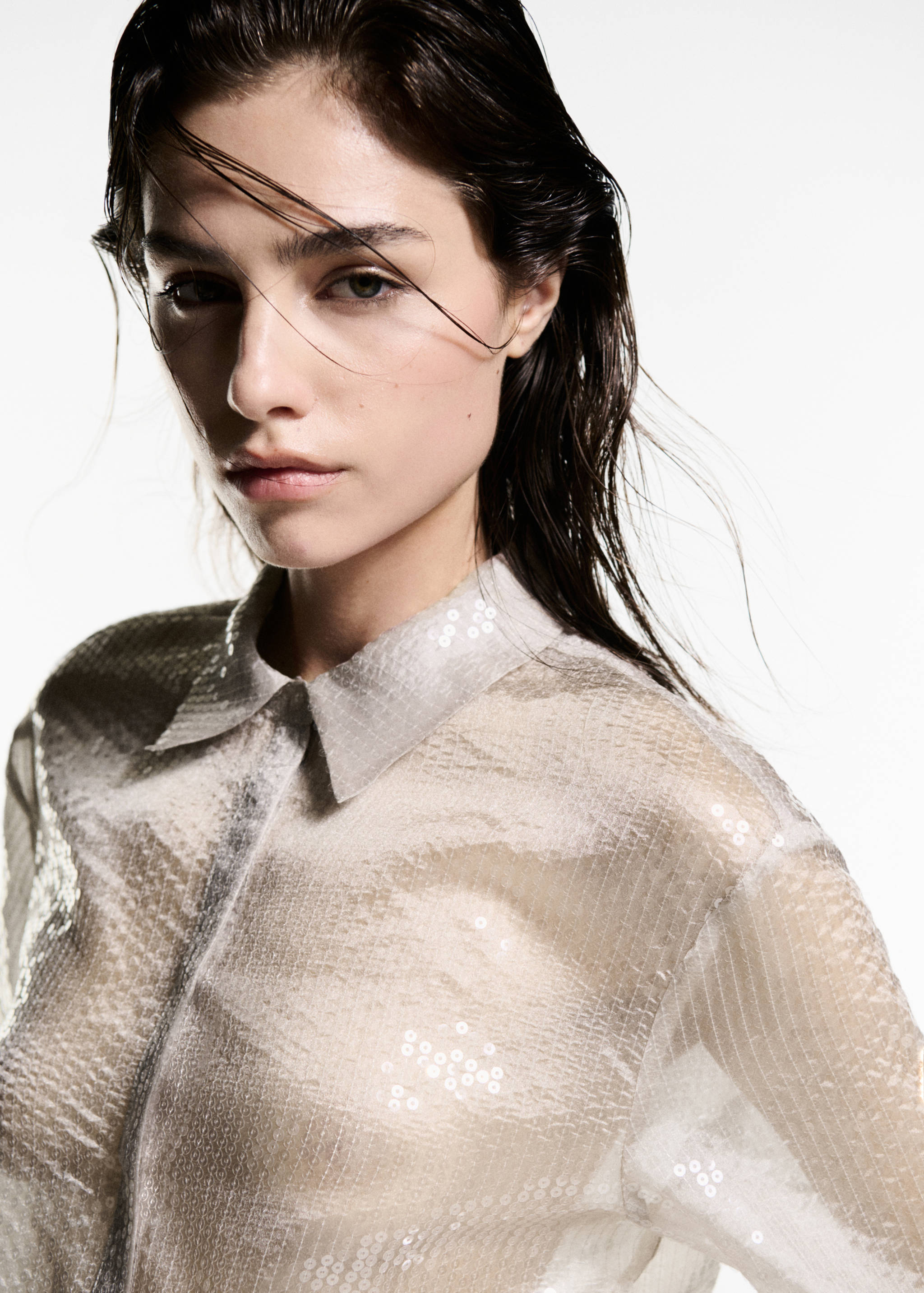 Semi-transparent sequined shirt - Details of the article 1