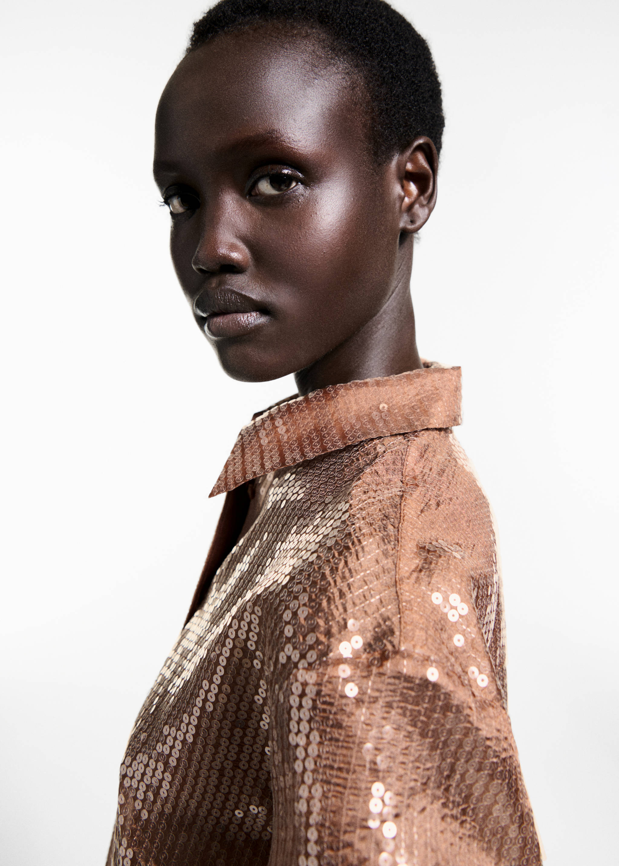 Semi-transparent sequined shirt - Details of the article 1