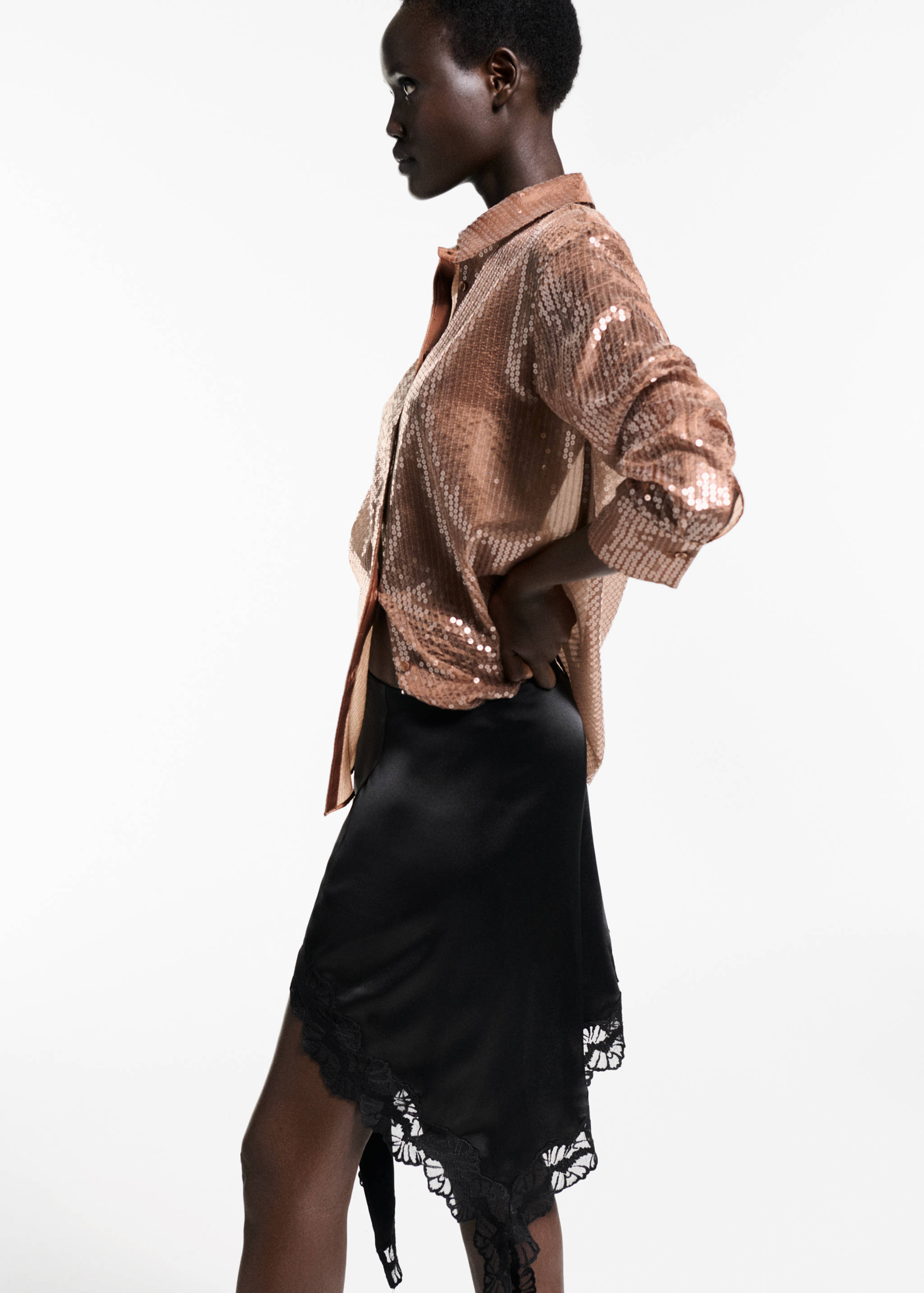 Semi-transparent sequined shirt - Details of the article 2