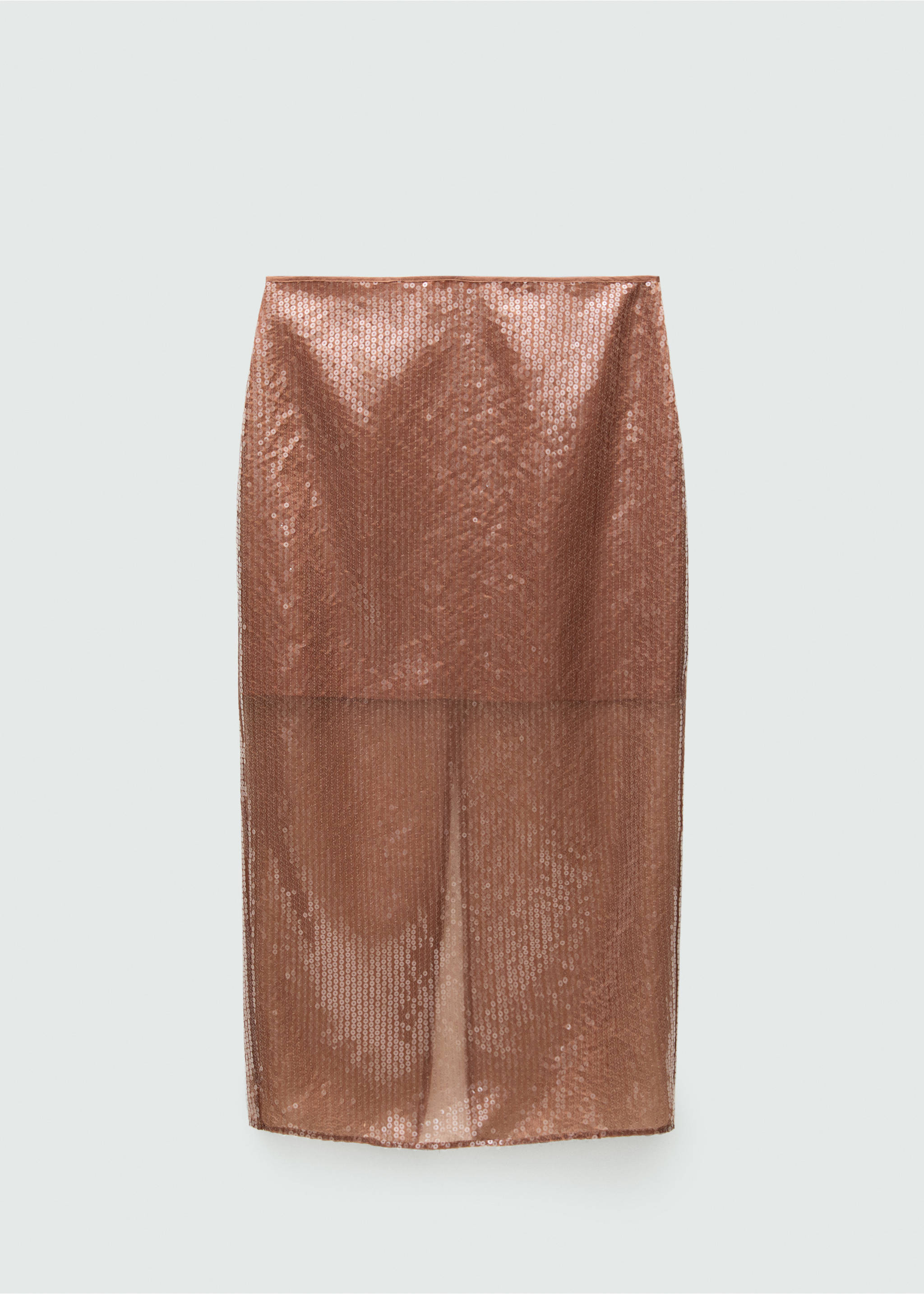 Sequin midi skirt - Article without model, Brown. Ref: 77039036-00.